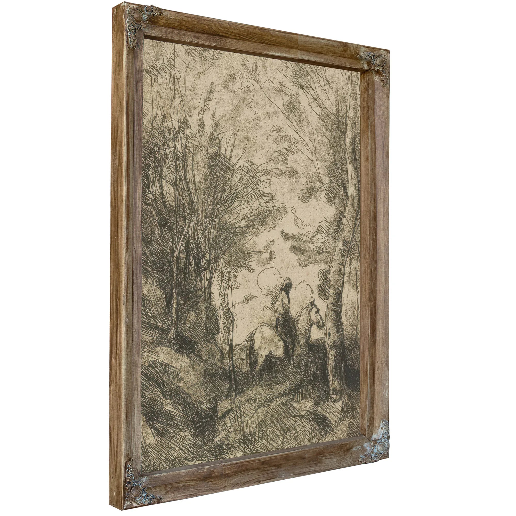 Le Grand Cavalier Sous Bois (The Large Rider In The Woods) By Jean Baptiste Camille Corot Fine Art Print