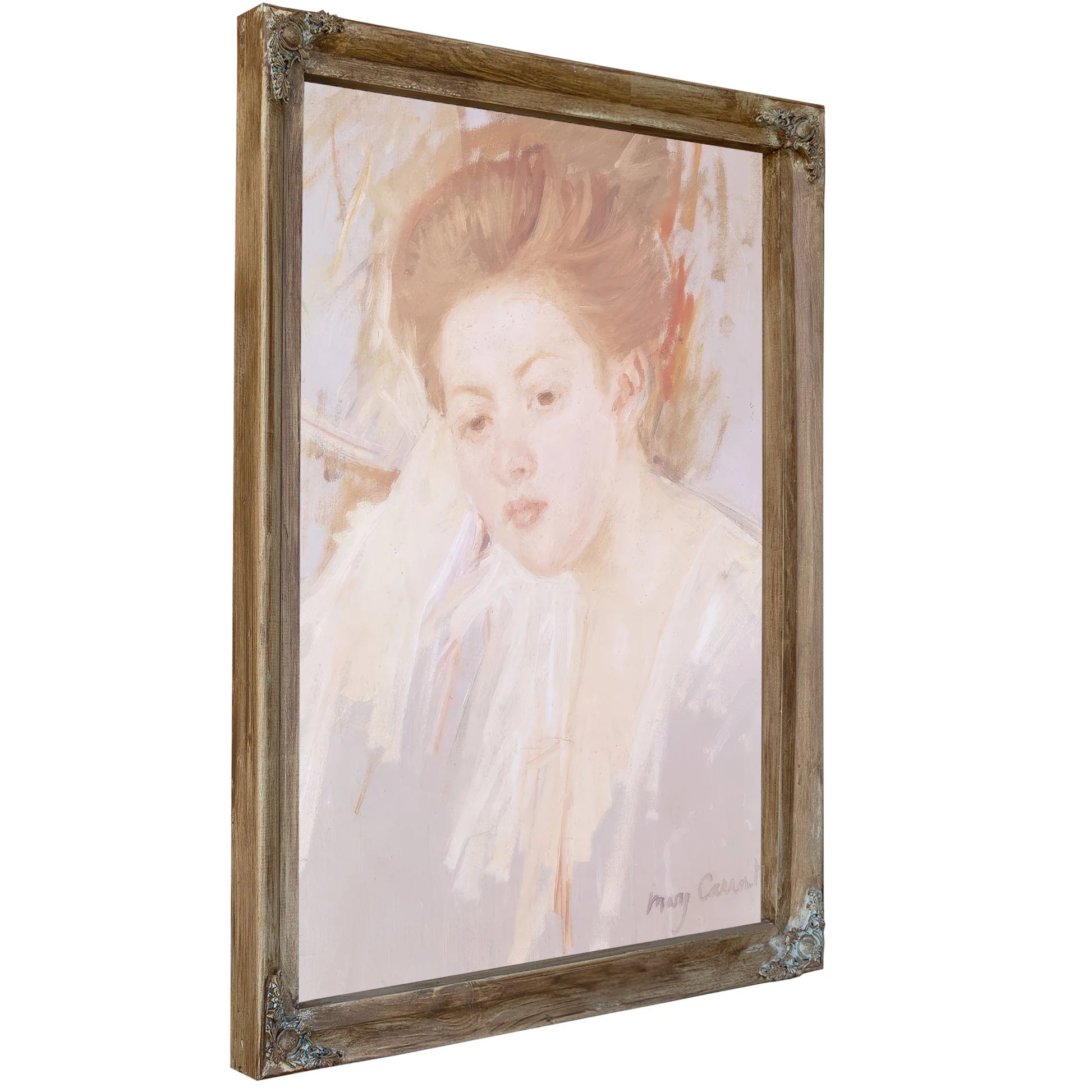 Head Of A Young Girl (Pastel On Paper) By Mary Cassatt Fine Art Print