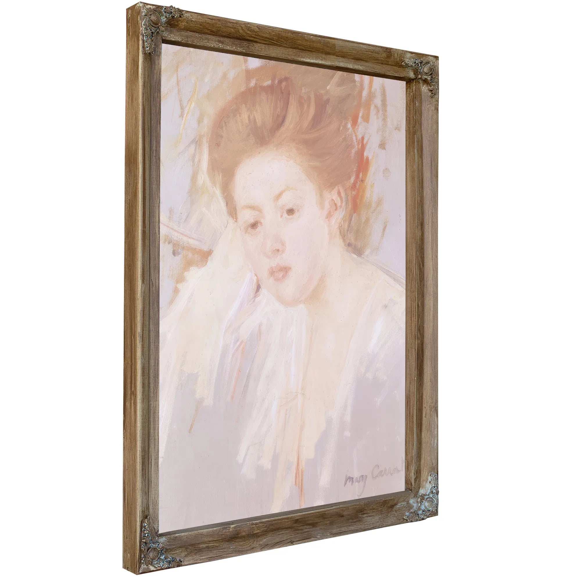 Head Of A Young Girl (Pastel On Paper) By Mary Cassatt Fine Art Print