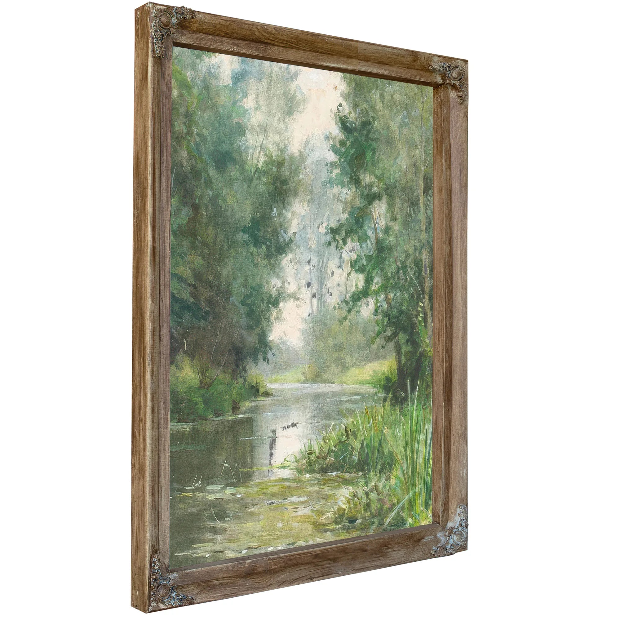 A Tranquil River Scene By Louis Aston Knight Fine Art Print
