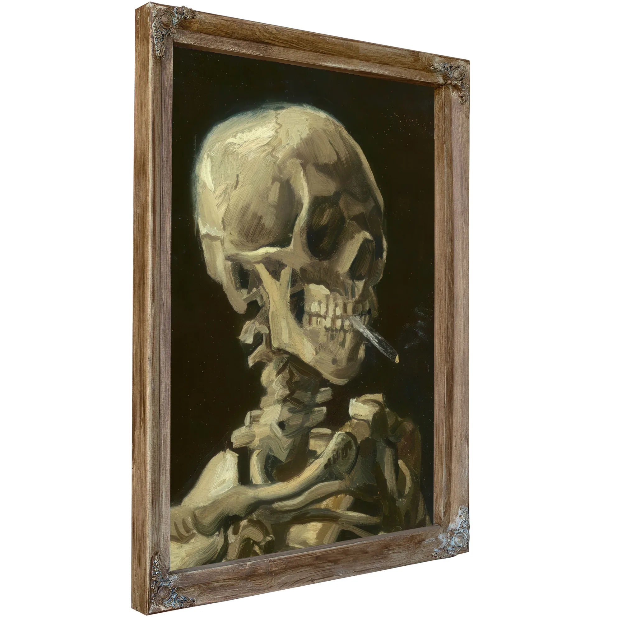 Head Of A Skeleton With A Burning Cigarette By Vincent Van Gogh Fine Art Print