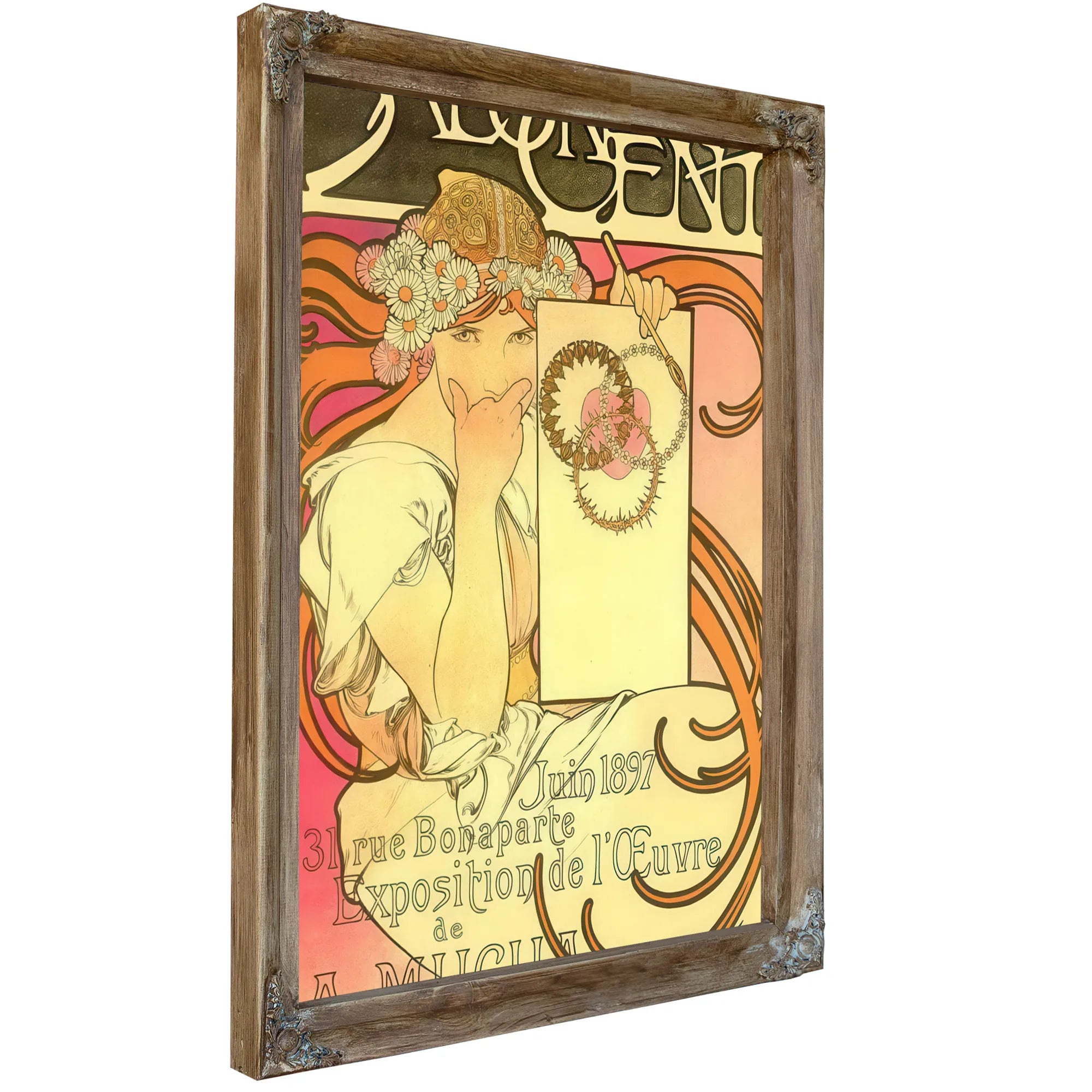 Salon Des Cent Exhibition Of The Work Of A Mucha By Alphonse Mucha Fine Art Print