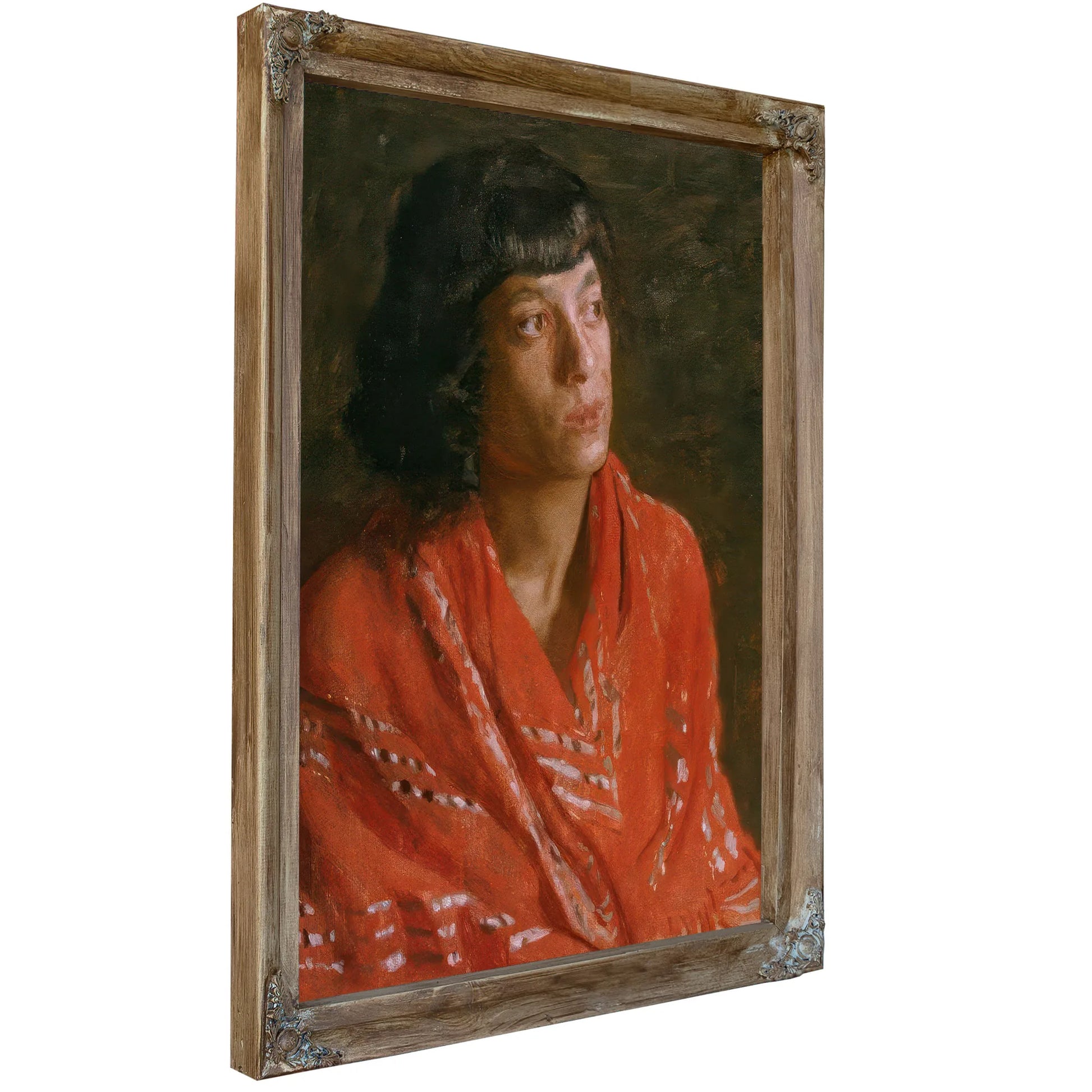 The Red Shawl By Thomas Eakins Fine Art Print