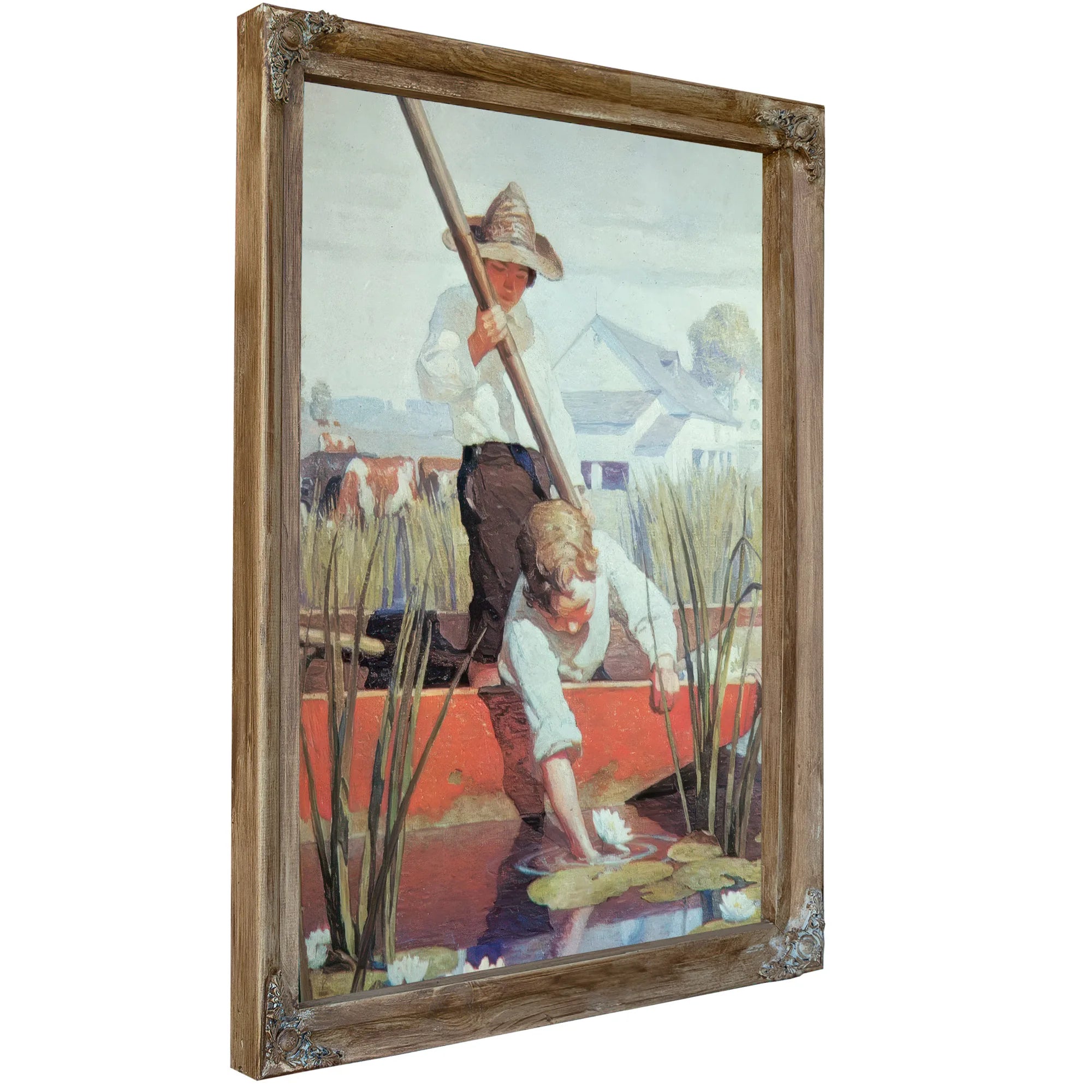 Two Boys In A Punt By NC Wyeth Fine Art Print