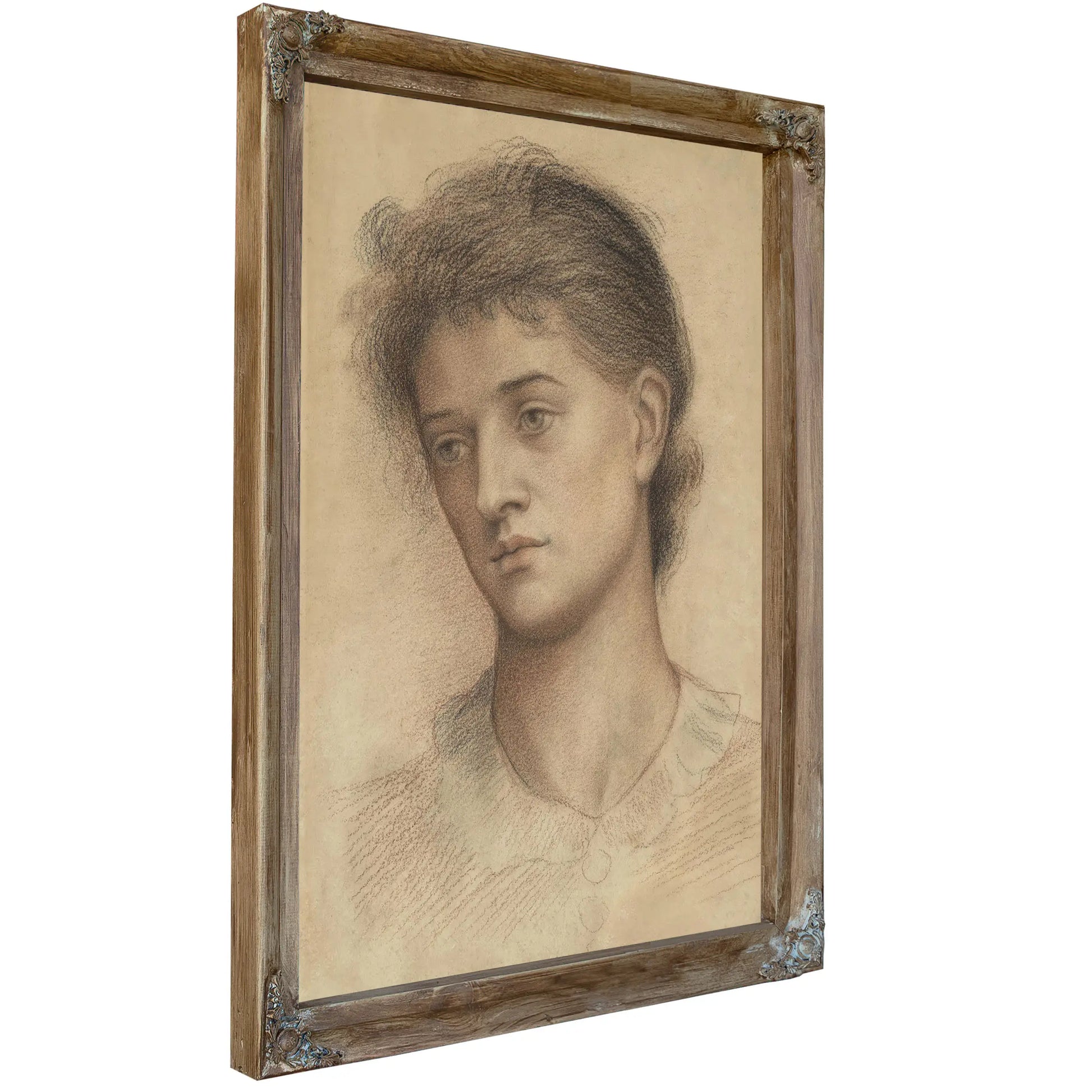  Portrait Head Of A Woman Probably A Member Of The Mur by Evelyn De Morgan