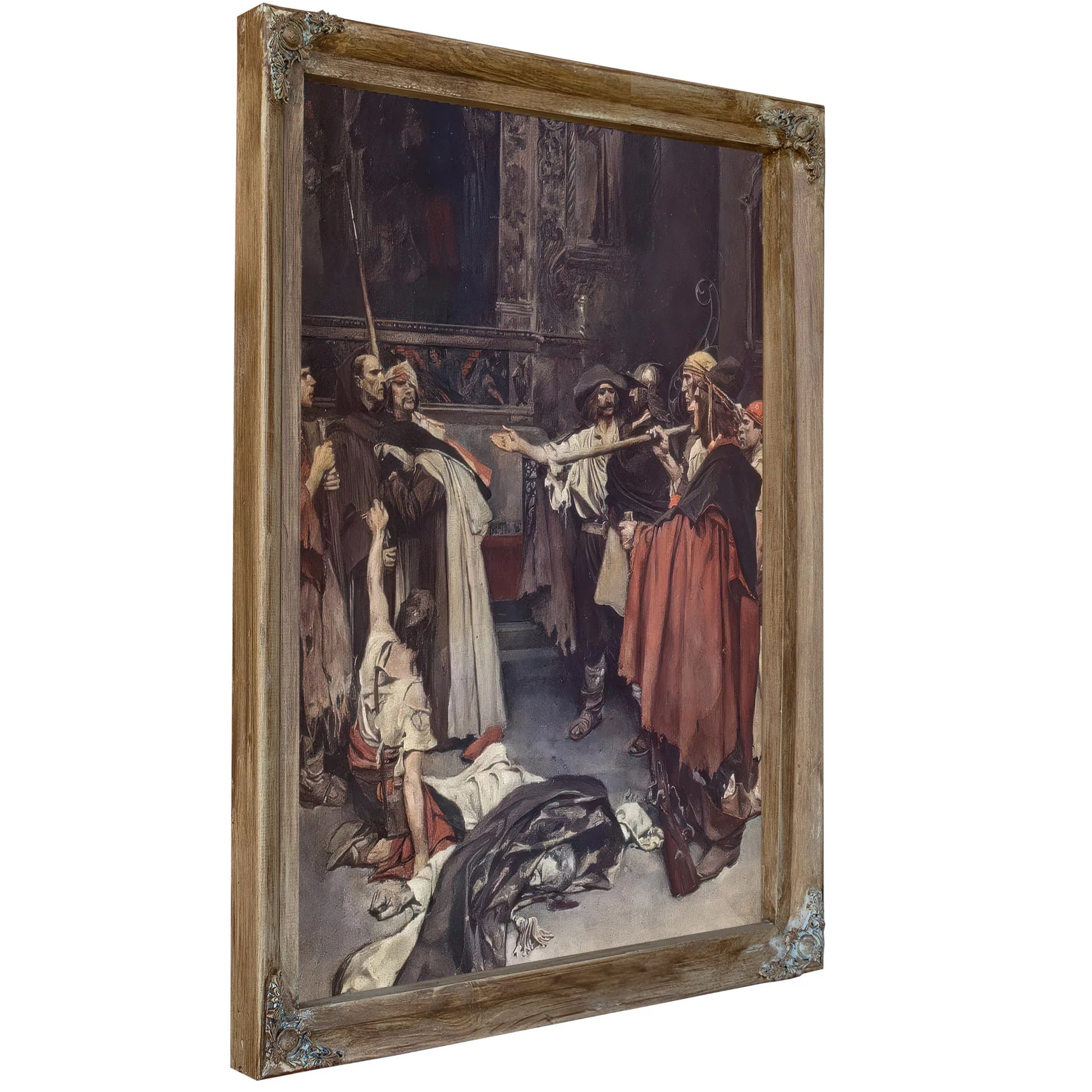 On The Edge Of The Ring Guardded Stood Brother Bartholome And The Carmellte By Howard Pyle Fine Art Print