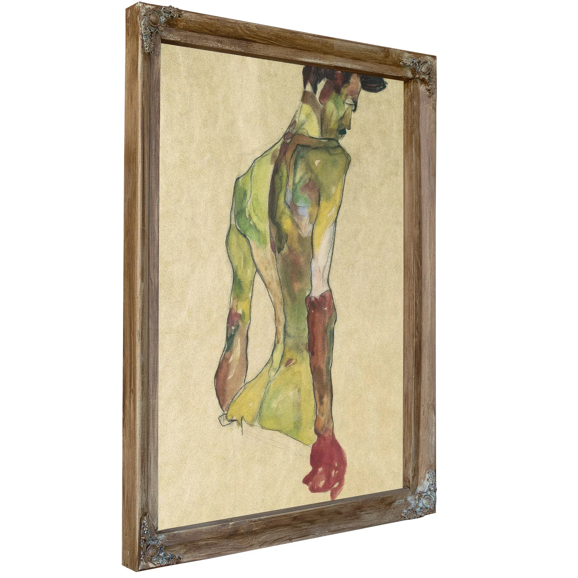 Male Nude In Profile Facing Right By Egon Schiele Fine Art Print