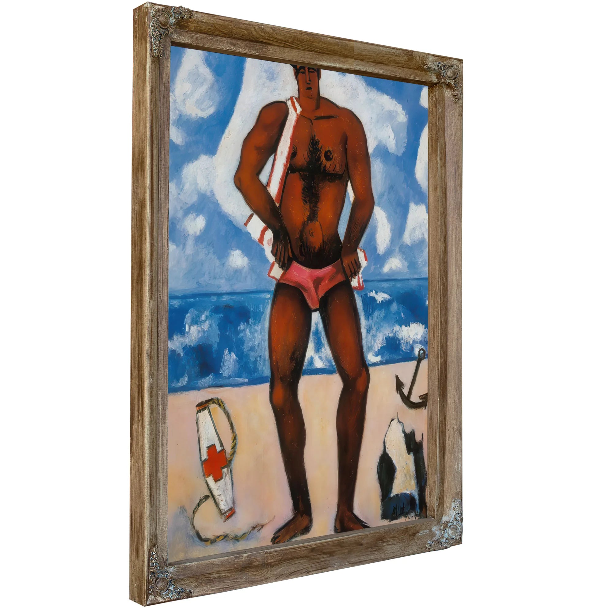 Canuck Yankee Lumberjack At Old Orchard Beach Maine By Marsden Hartley Fine Art Print