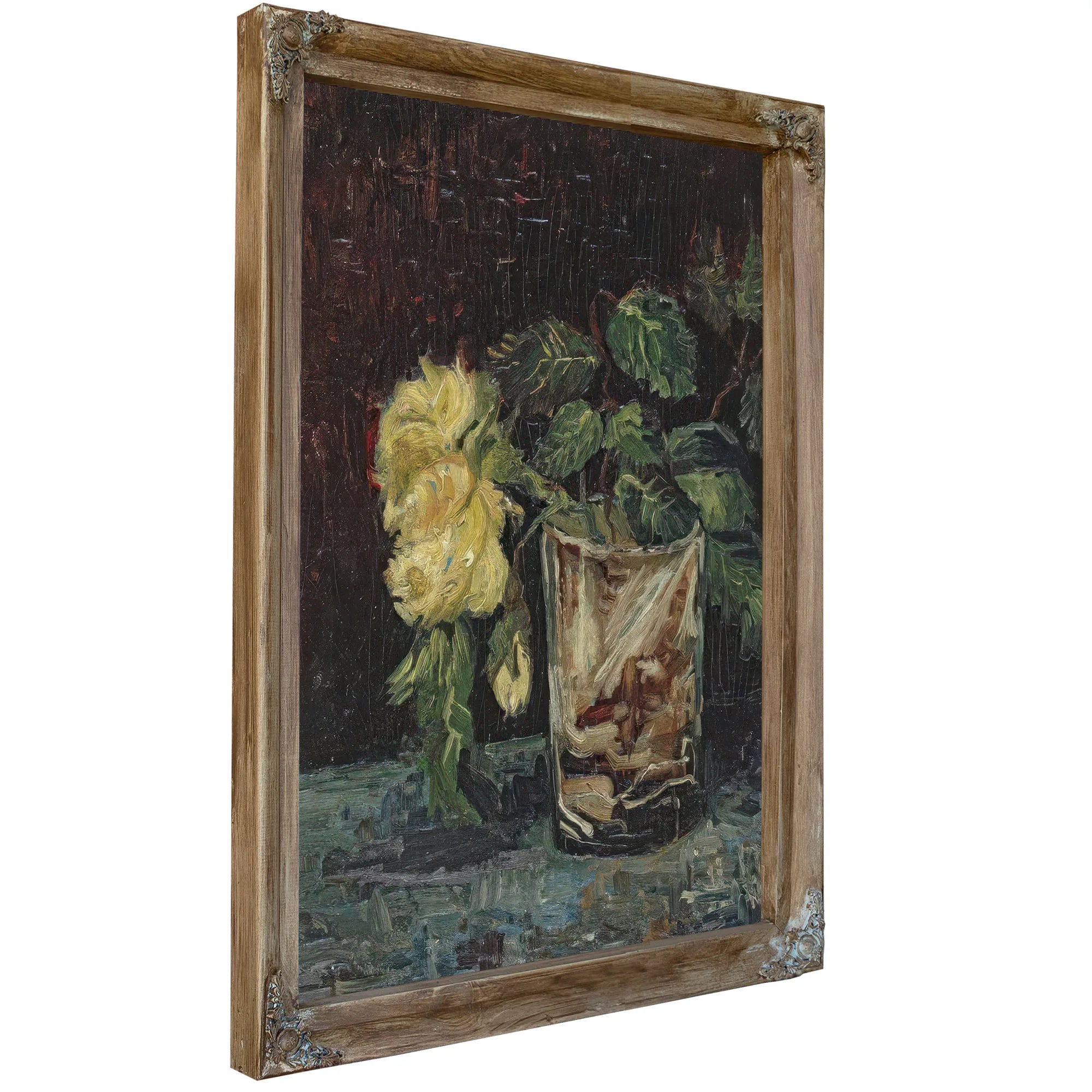 Glass With Yellow Roses By Vincent Van Gogh Fine Art Print