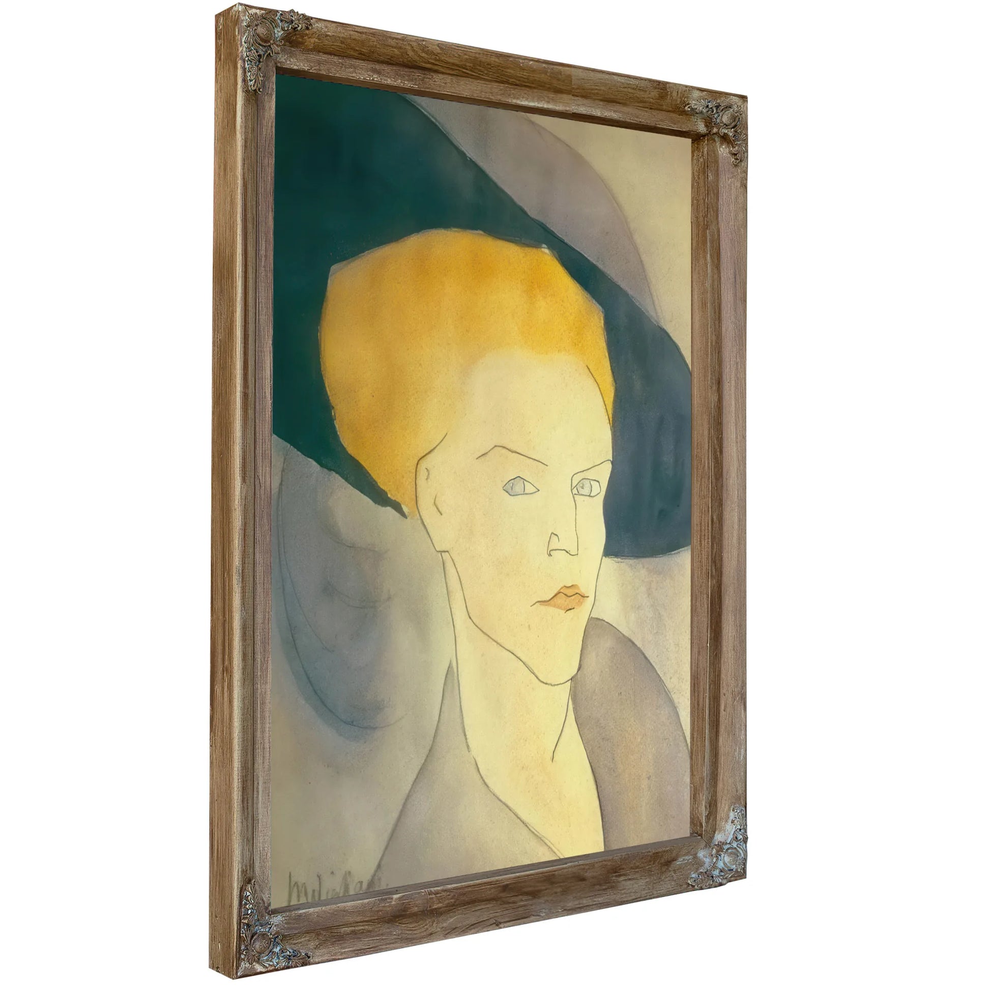 Head Of A Women In Hat By Amedeo Modigliani Fine Art Print