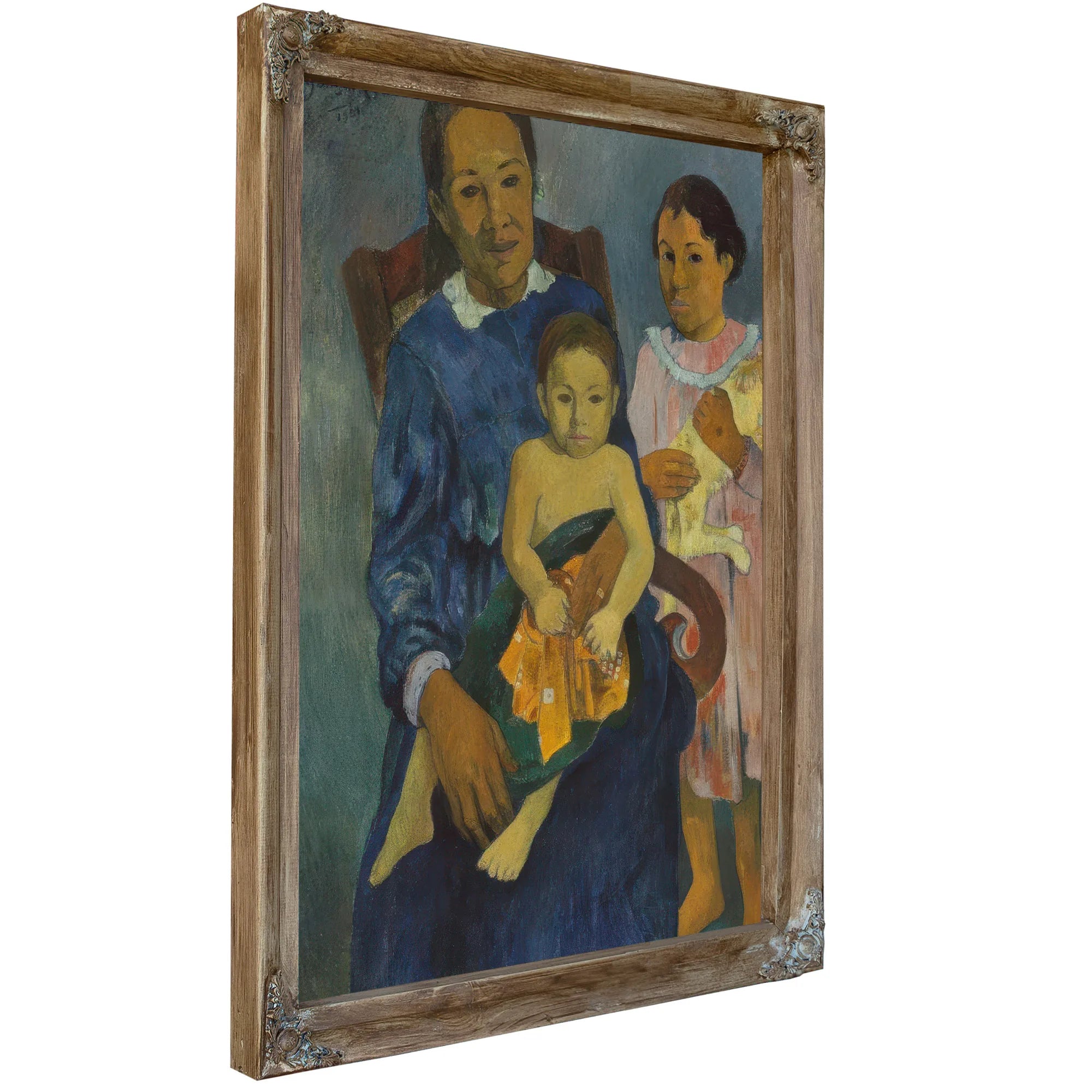 Polynesian Woman With Children By Paul Gauguin Fine Art Print