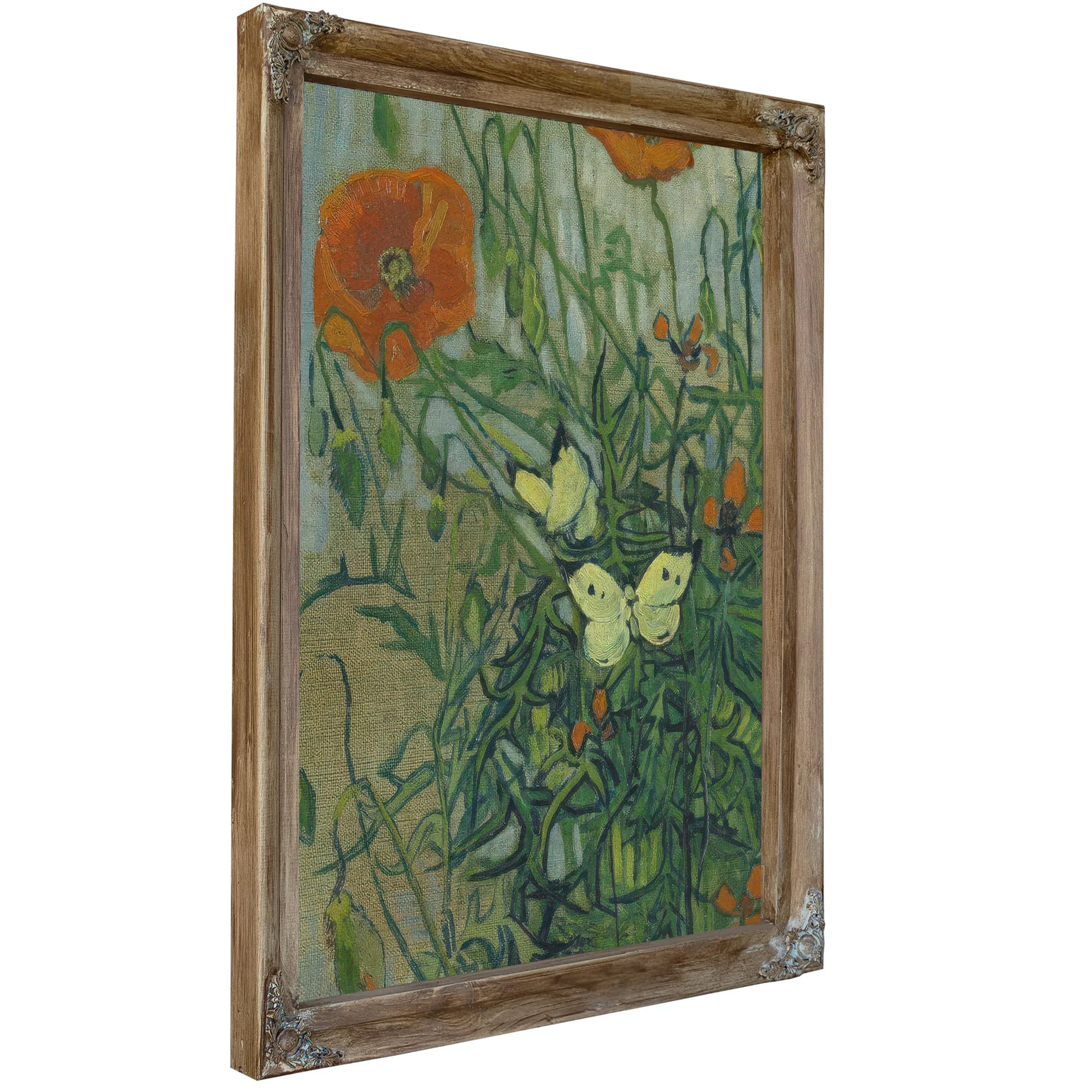 Butterflies And Poppies By Vincent Van Gogh Fine Art Print