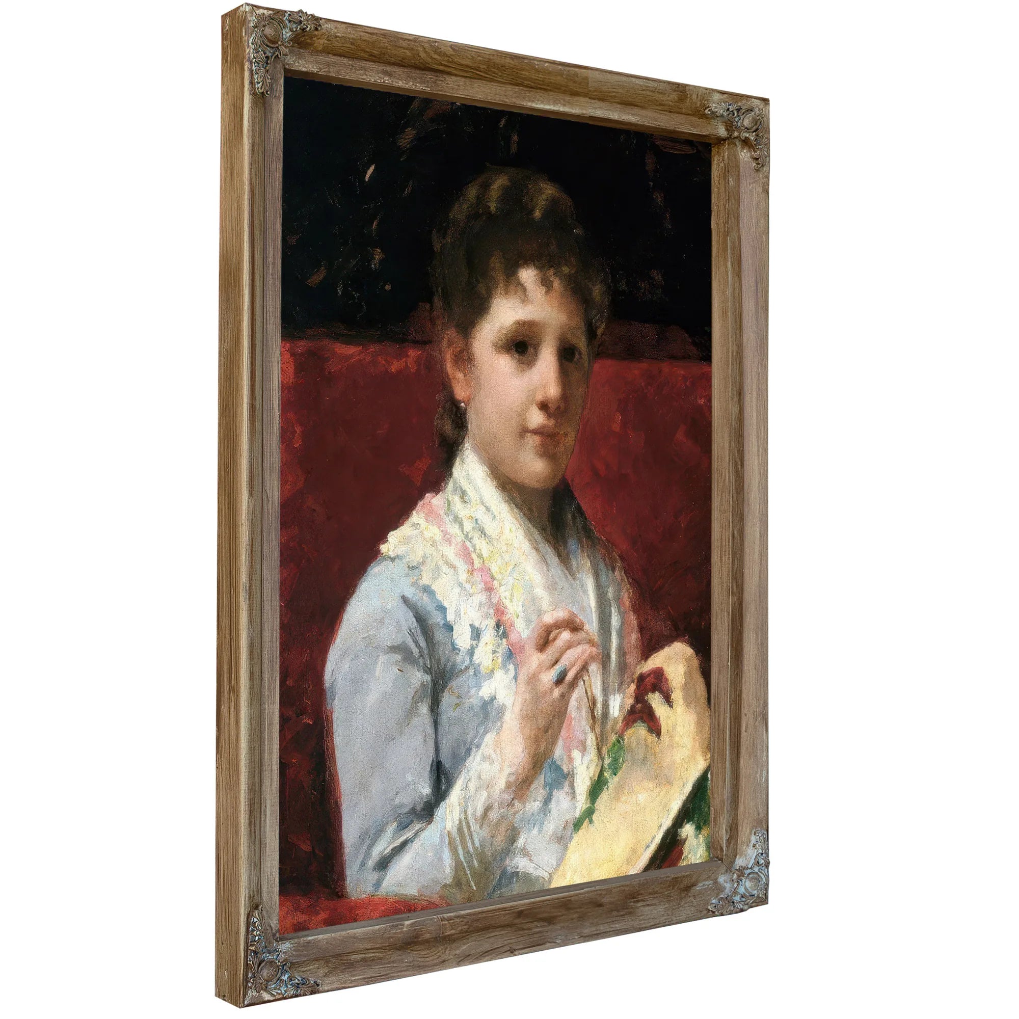 Mary Ellison Embroidering By Mary Cassatt Fine Art Print