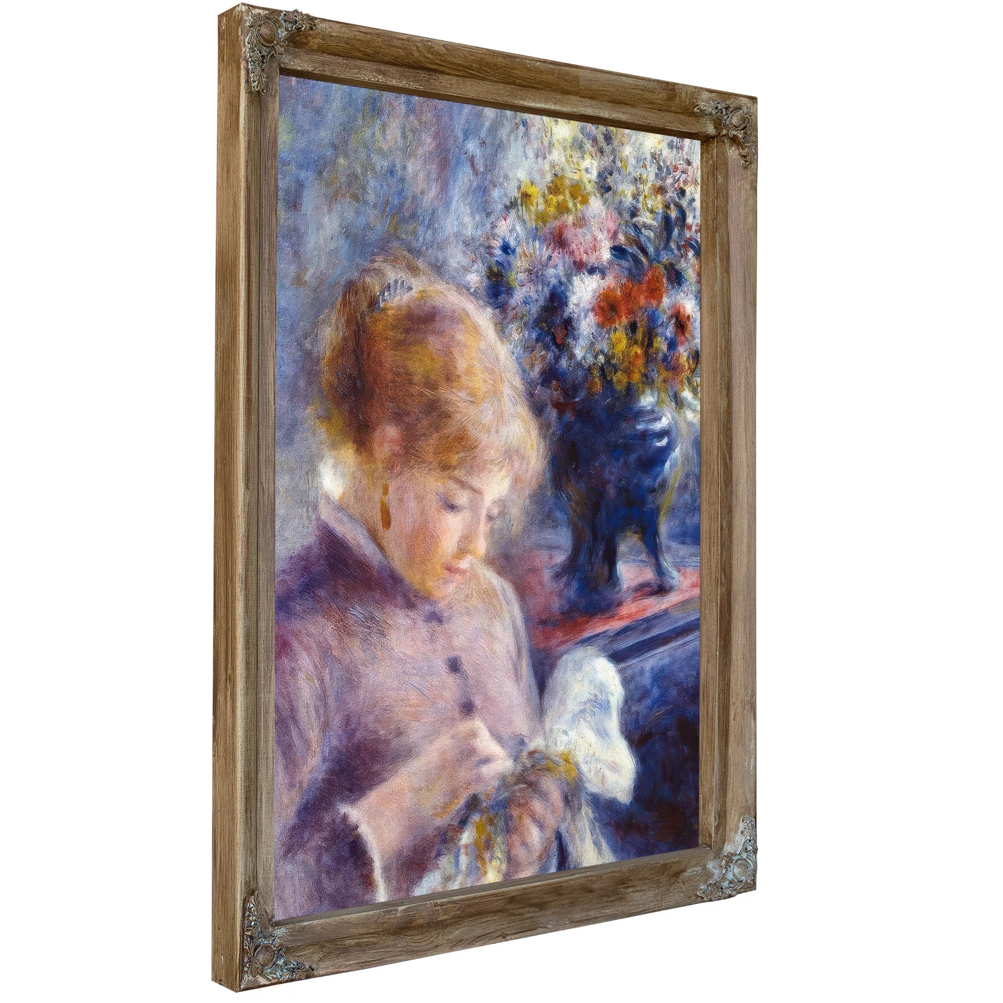 Young Woman Sewing By Pierre August Renoir Fine Art Print