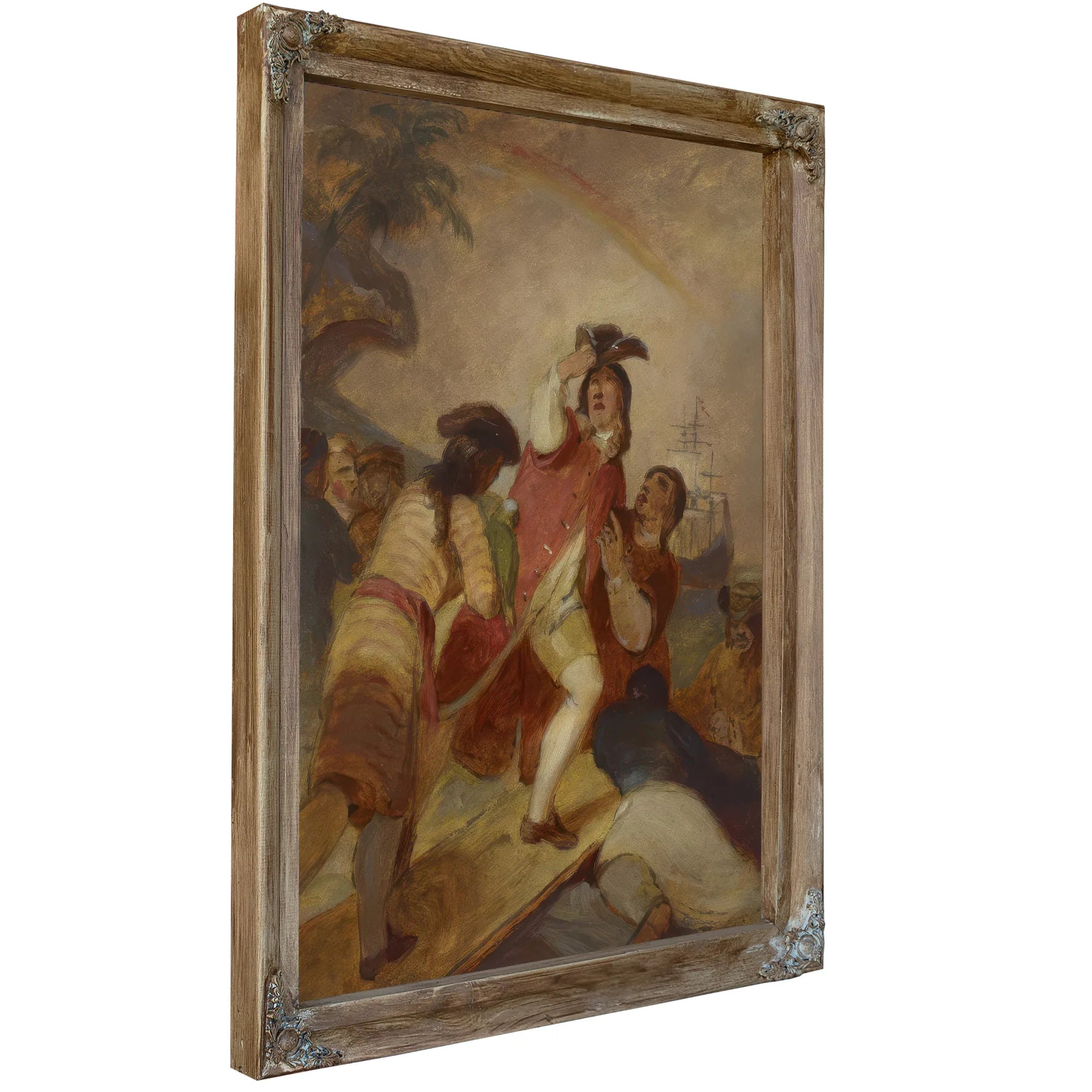 Robinson Crusoe And His Man Friday Leave The Island By Thomas Sully Fine Art Print