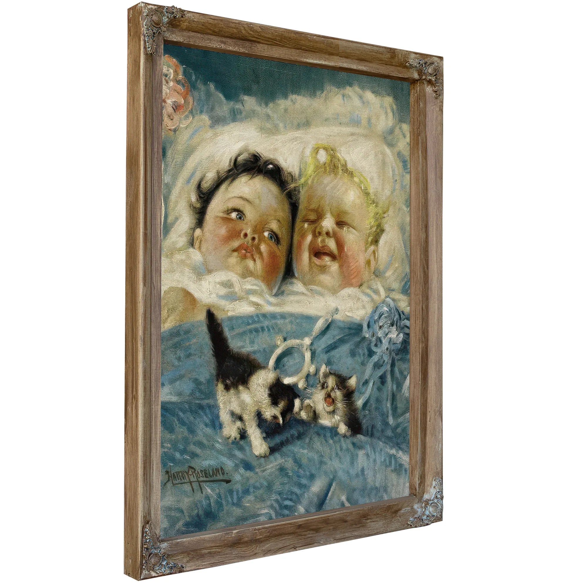 Sunshine And Rain Two Babies By Harry Roseland Fine Art Print