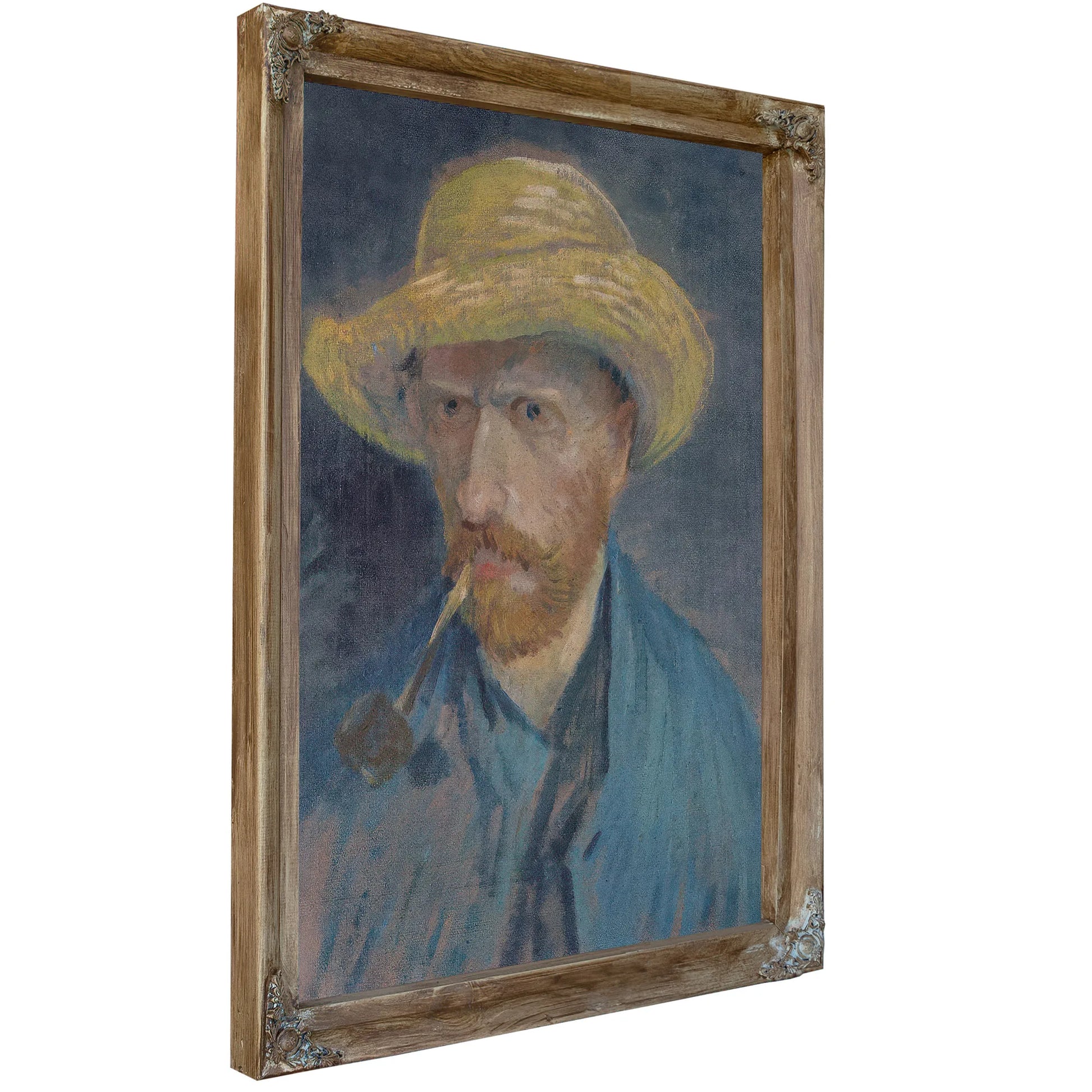 Self Portrait With Straw Hat And Pipe By Vincent Van Gogh Fine Art Print