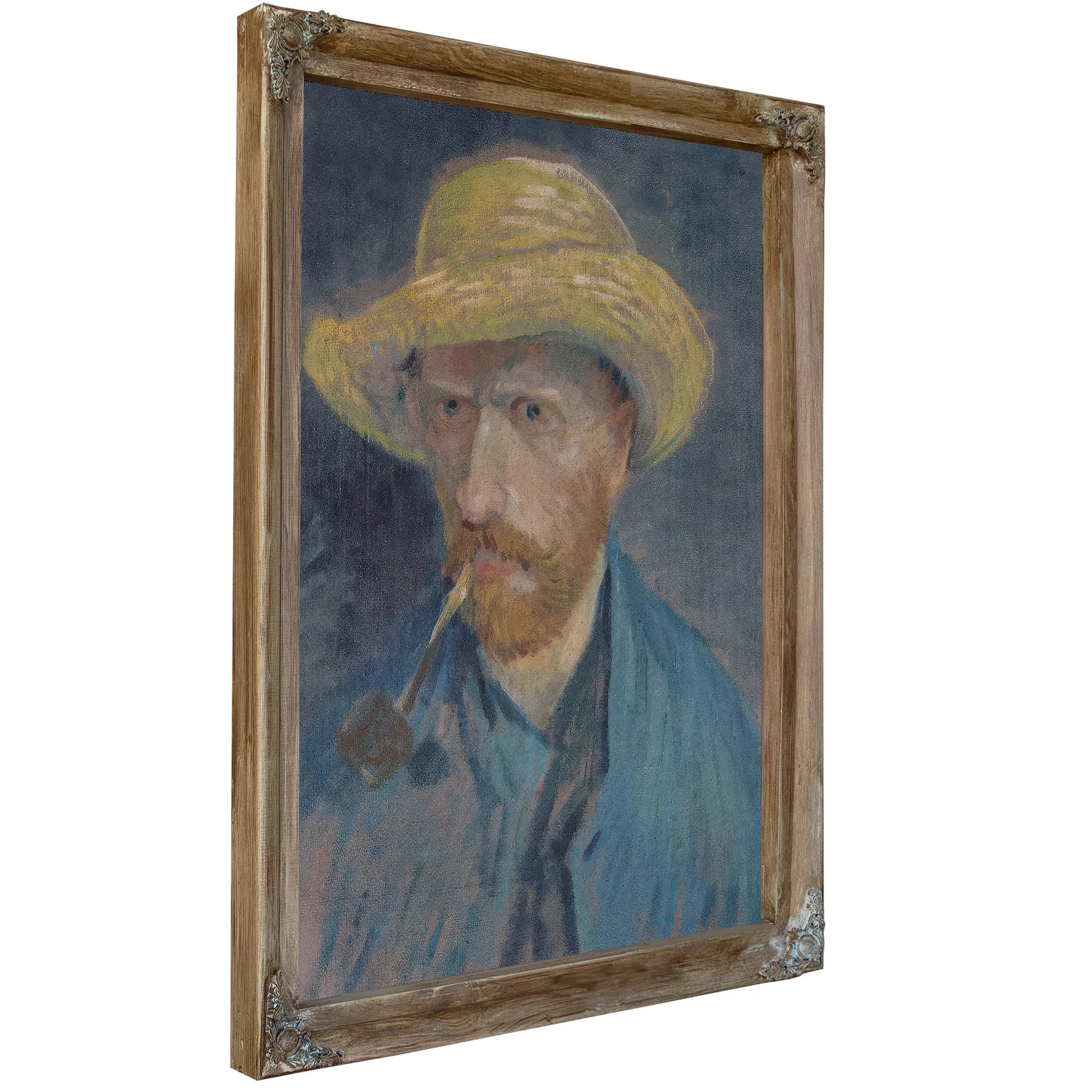 Self Portrait With Straw Hat And Pipe By Vincent Van Gogh Fine Art Print