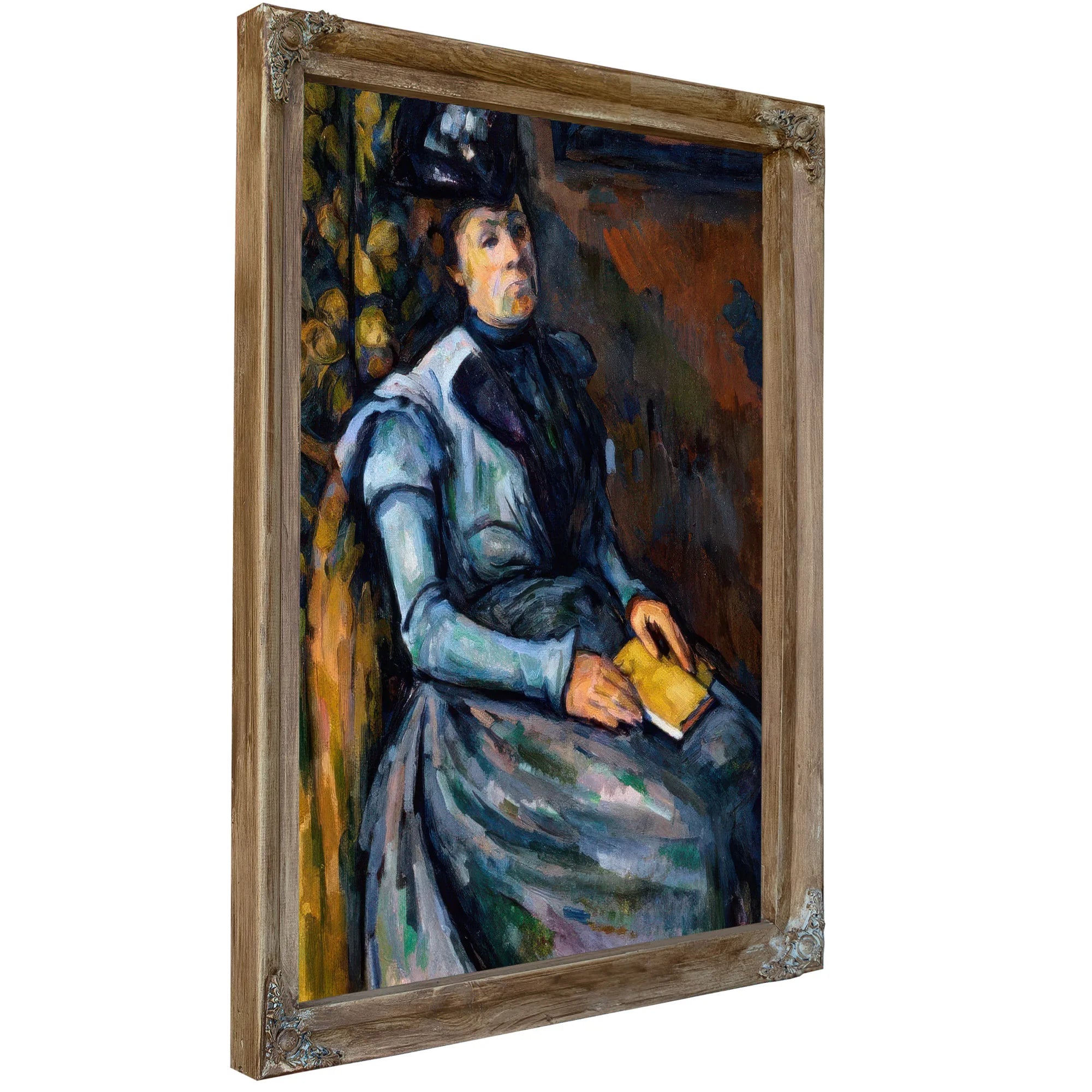 Seated Woman In Blue By Paul Cezanne Fine Art Print
