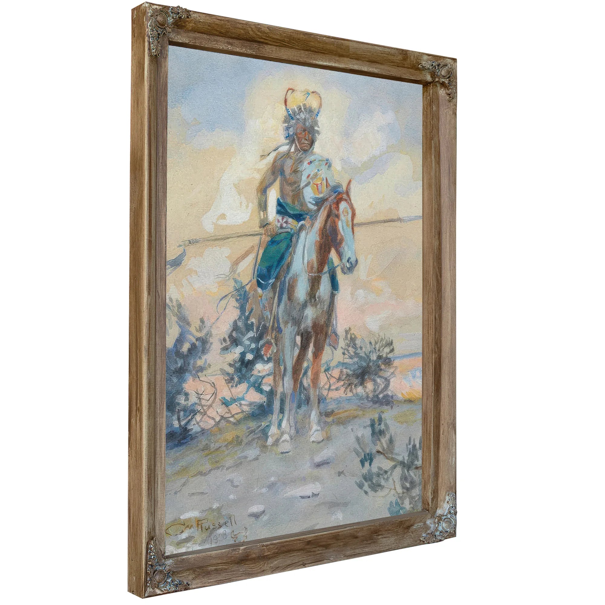 Cheyenne Warrior By Charles Marion Russell Fine Art Print