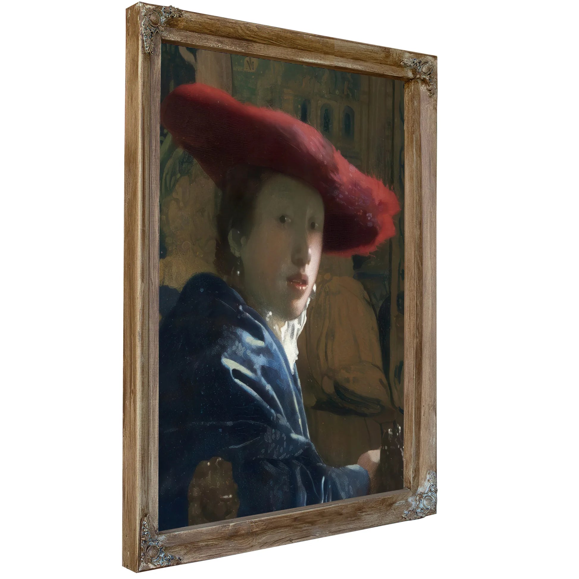 Girl With The Red Hat By Johannes Vermeer Fine Art Print