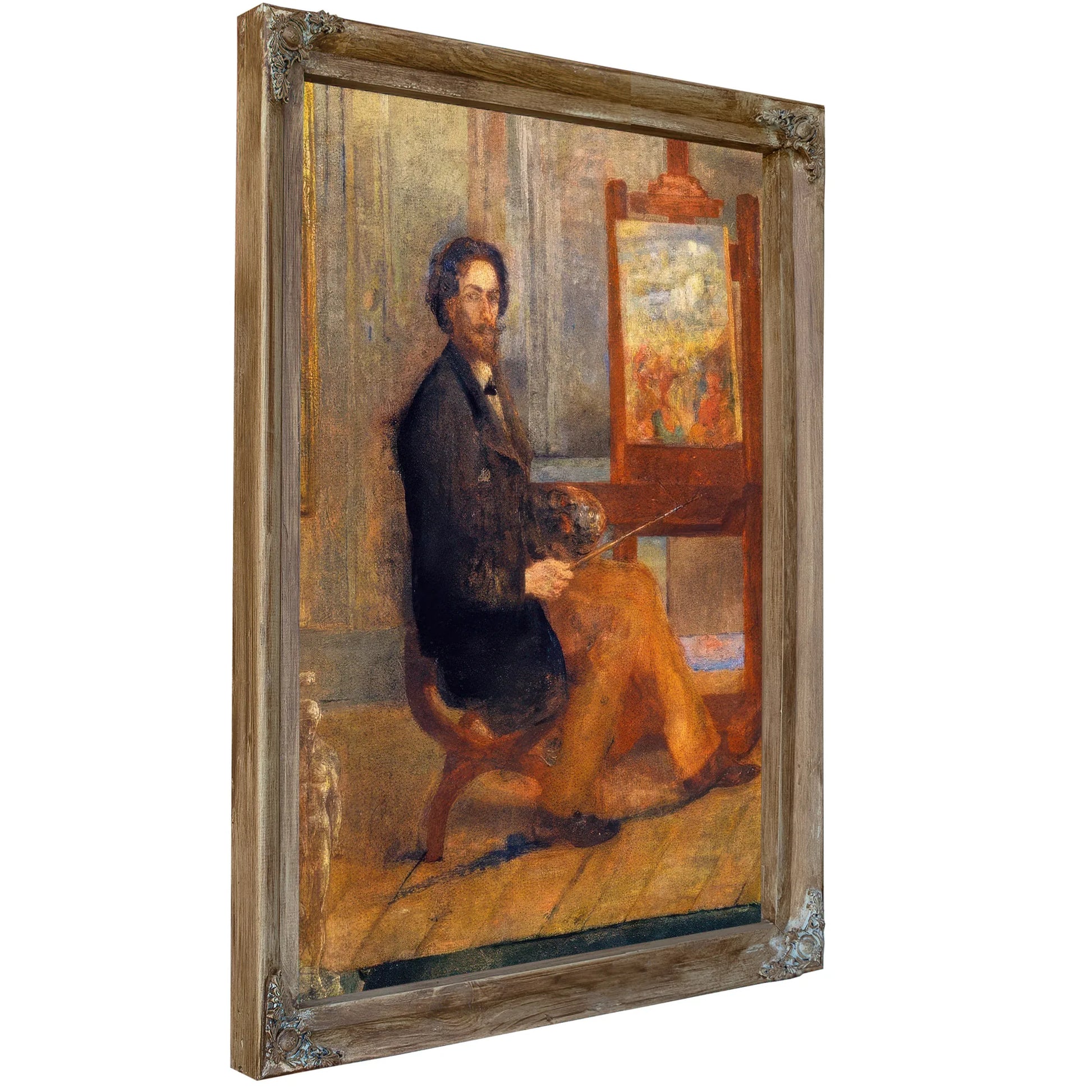 Self Portrait At The Easel By James Ensor Fine Art Print