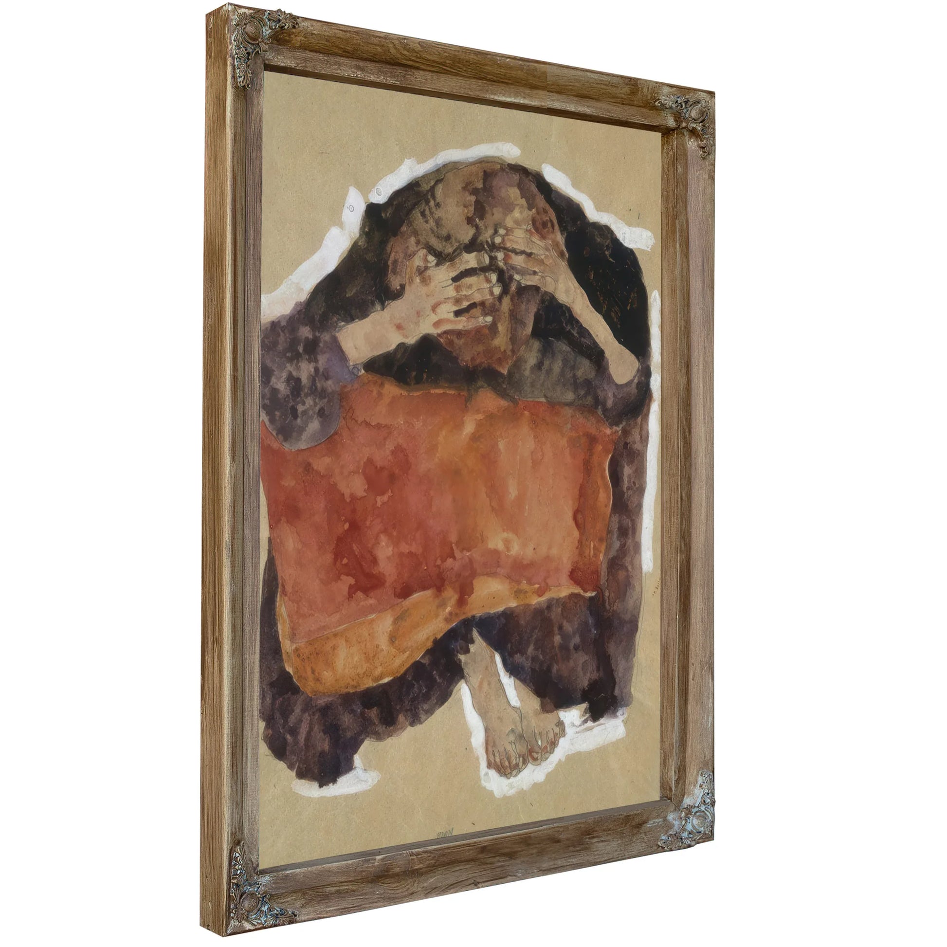 Troubled Woman By Egon Schiele Fine Art Print