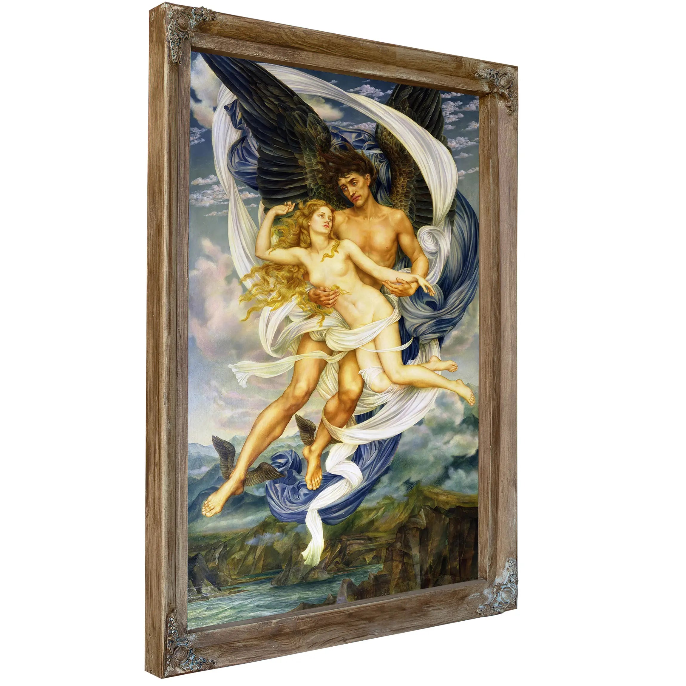 Boreas And Oreithyia 1896 by Evelyn De Morgan