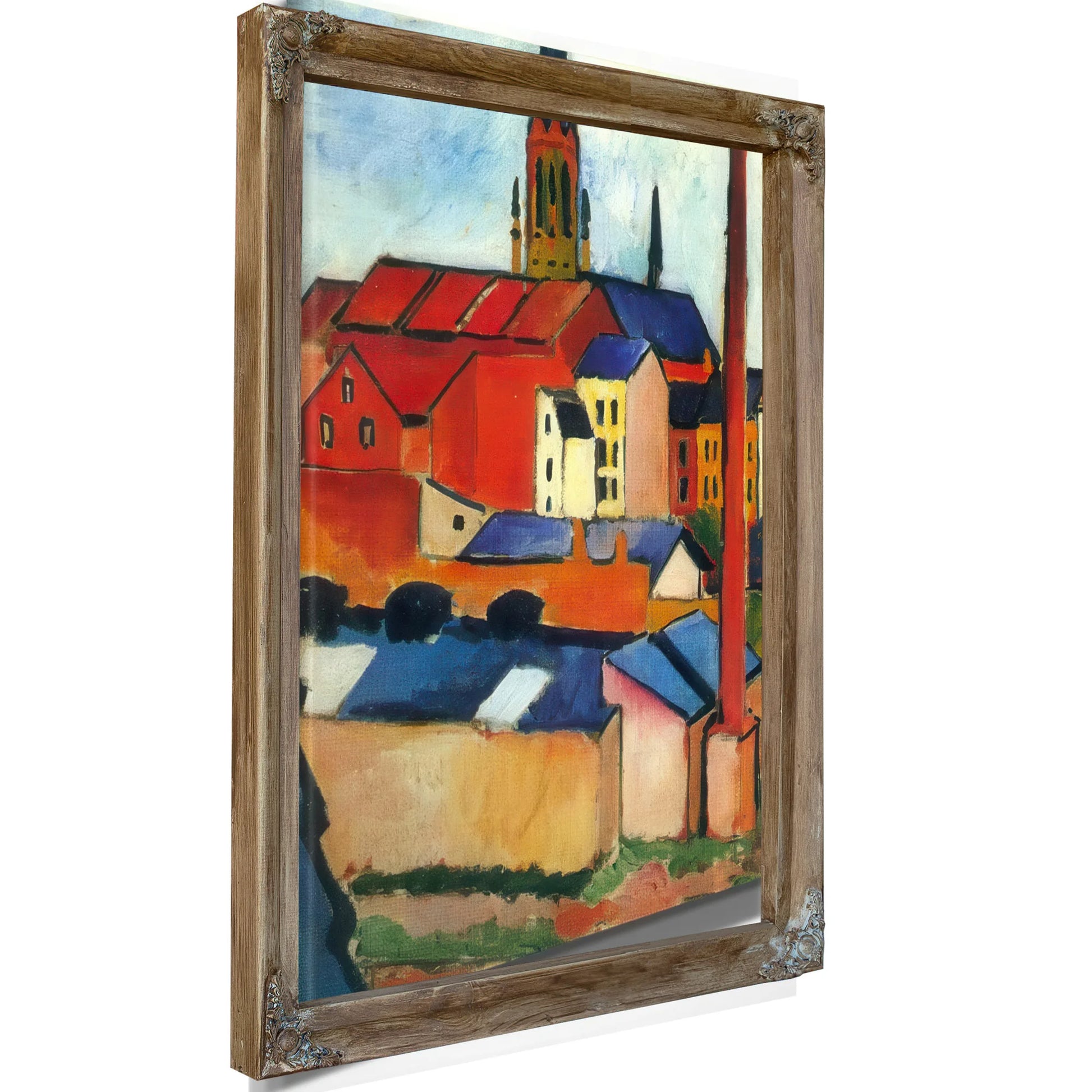 The Church Of St Mary With Houses And A Chimney By August Macke Fine Art Print