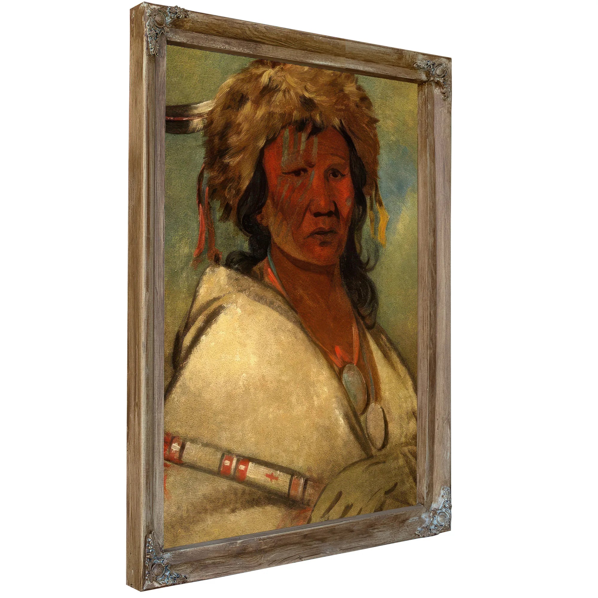 Great Hero, A Chief By George Catlin Fine Art Print