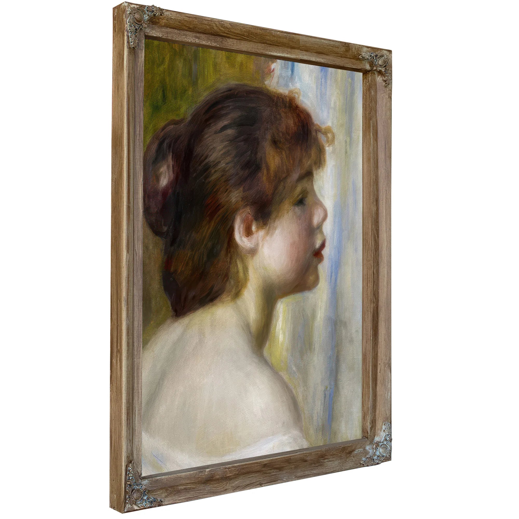 Head Of A Young Woman By Pierre Auguste Renoir Fine Art Print