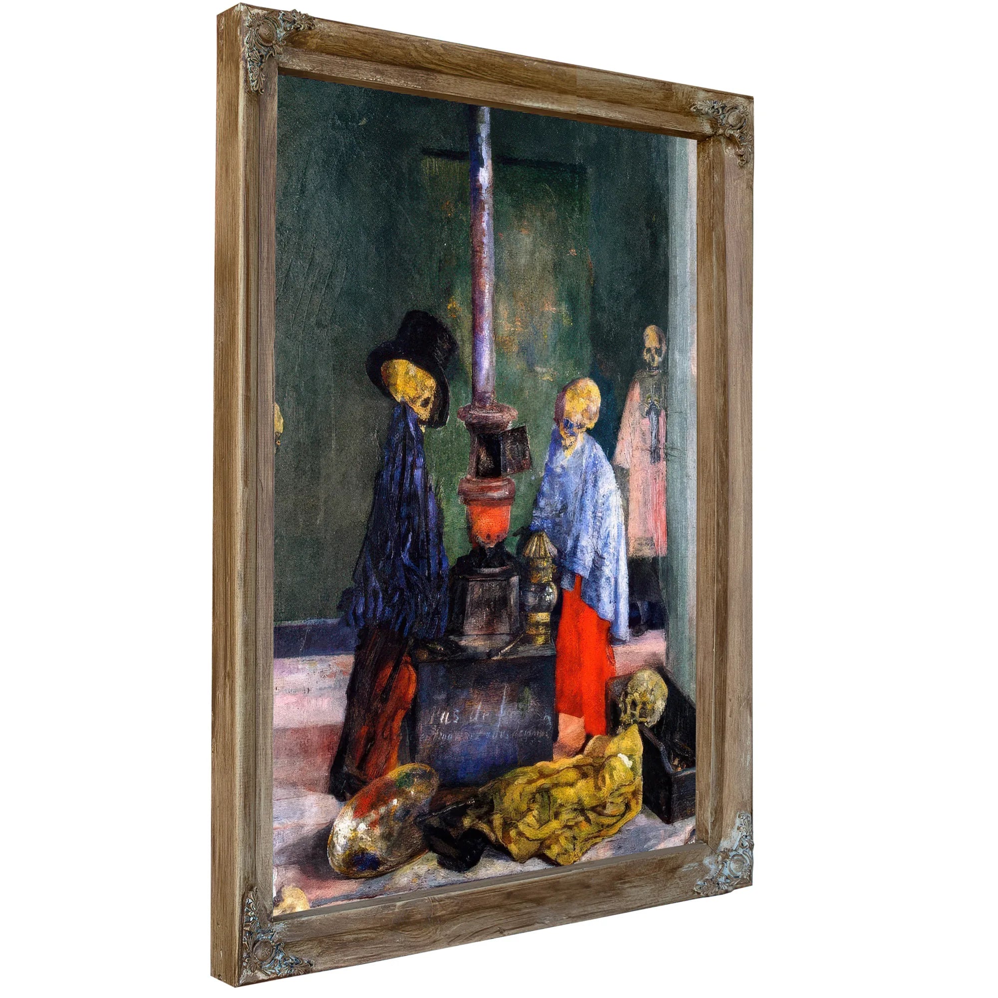 Skeletons Trying To Warm Themselves By James Ensor Fine Art Print