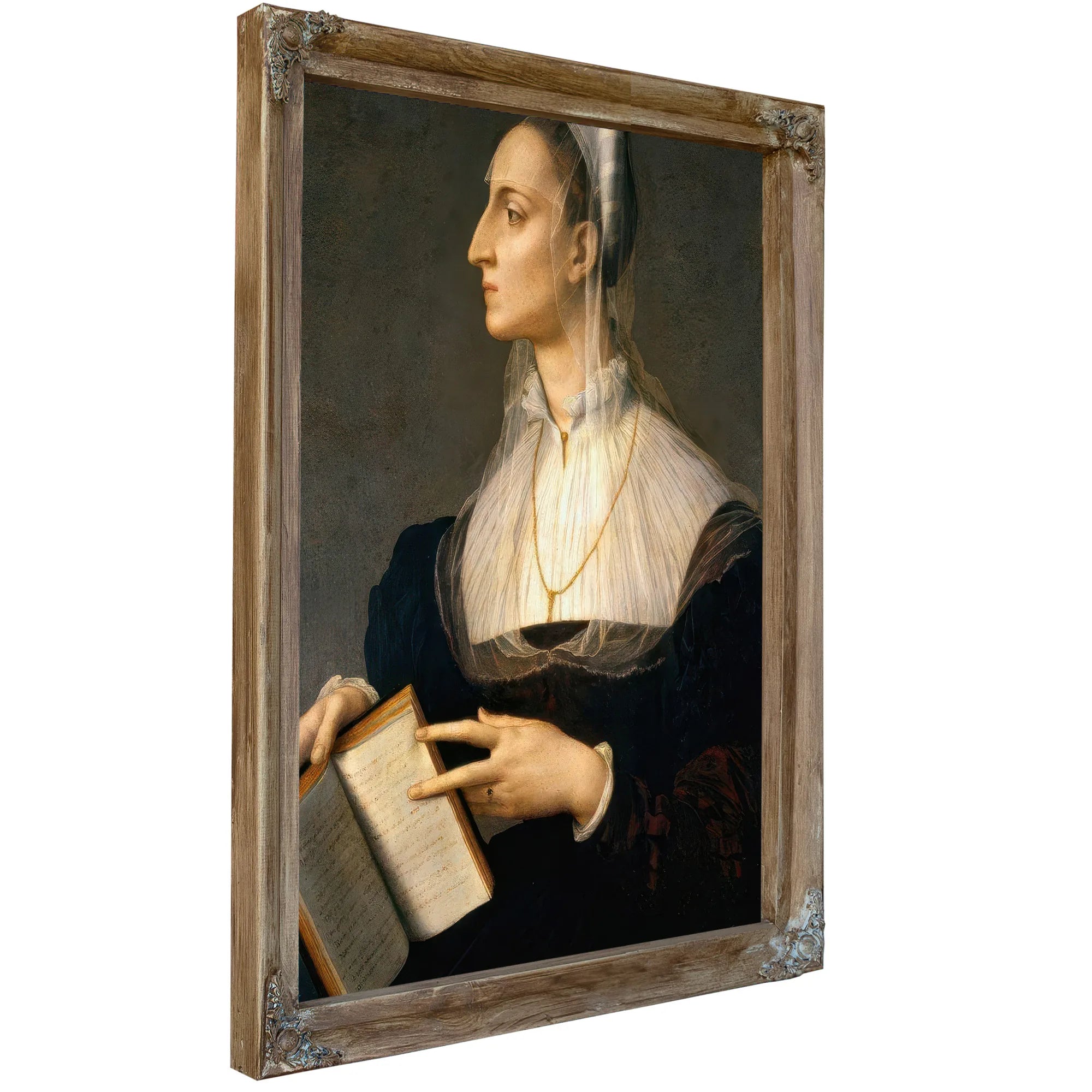 Angelo Bronzino Portrait Of Laura Battiferri 1552 Mannerism 60X83Cm Palazzo Vecchio By Agnolo Bronzino Fine Art Print