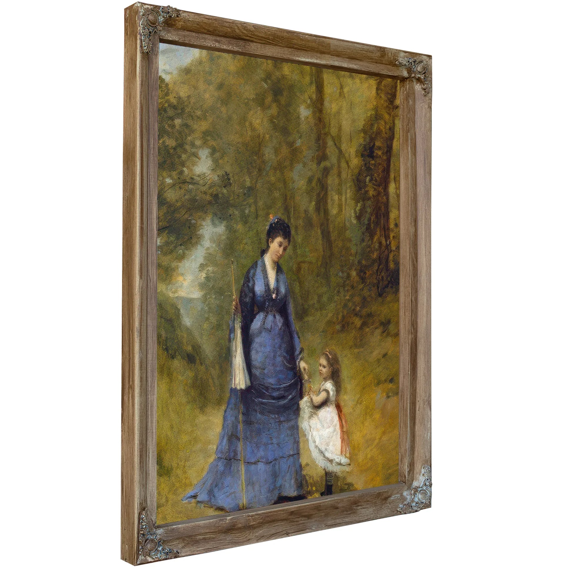 Madame Stumpf And Her Daughter Jean Baptiste By Camille Corot Fine Art Print