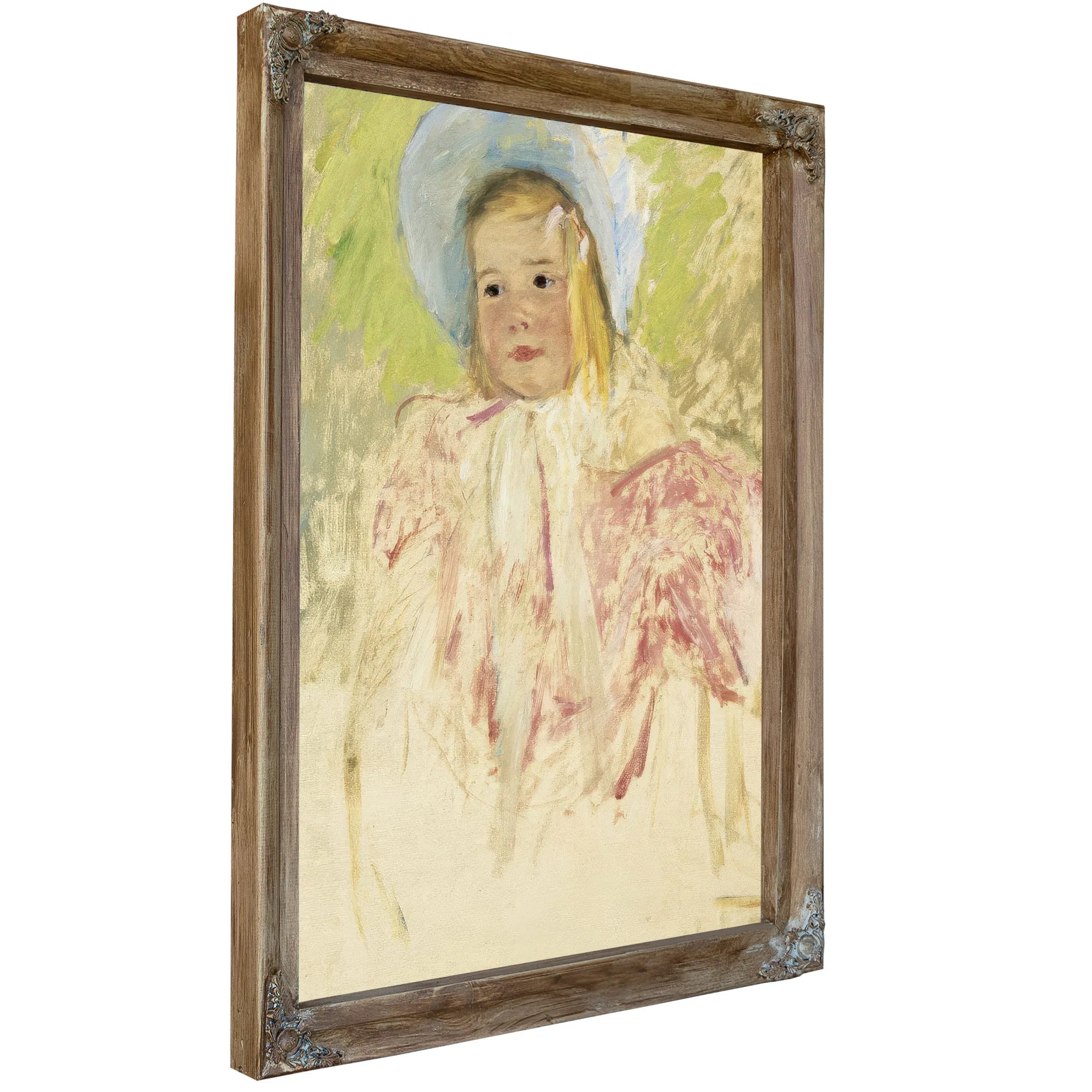 Simone In A Blue Bonnet (No. 1) By Mary Cassatt Fine Art Print