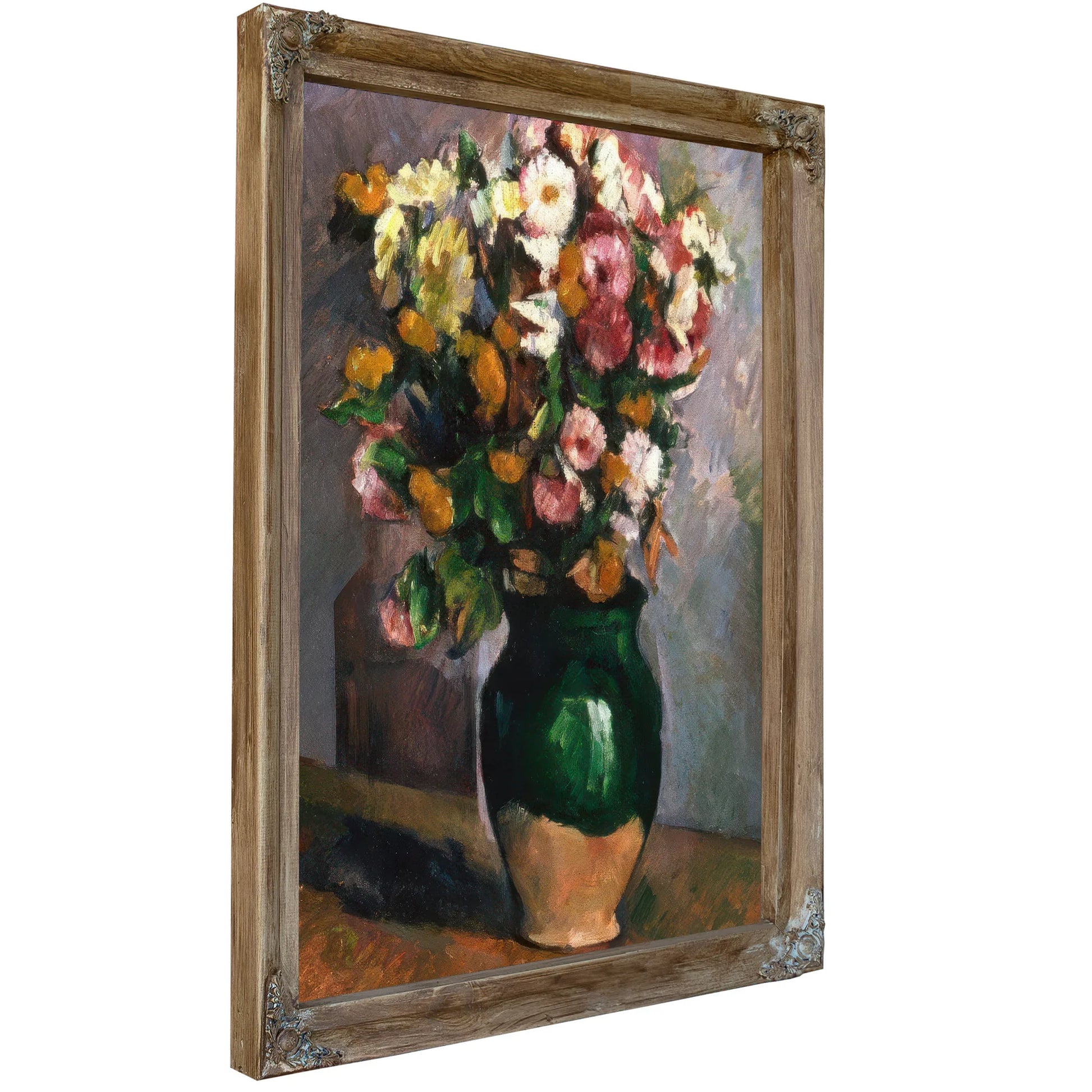 Still Life With Flowers In An Olive Jar By Paul Cezanne Fine Art Print