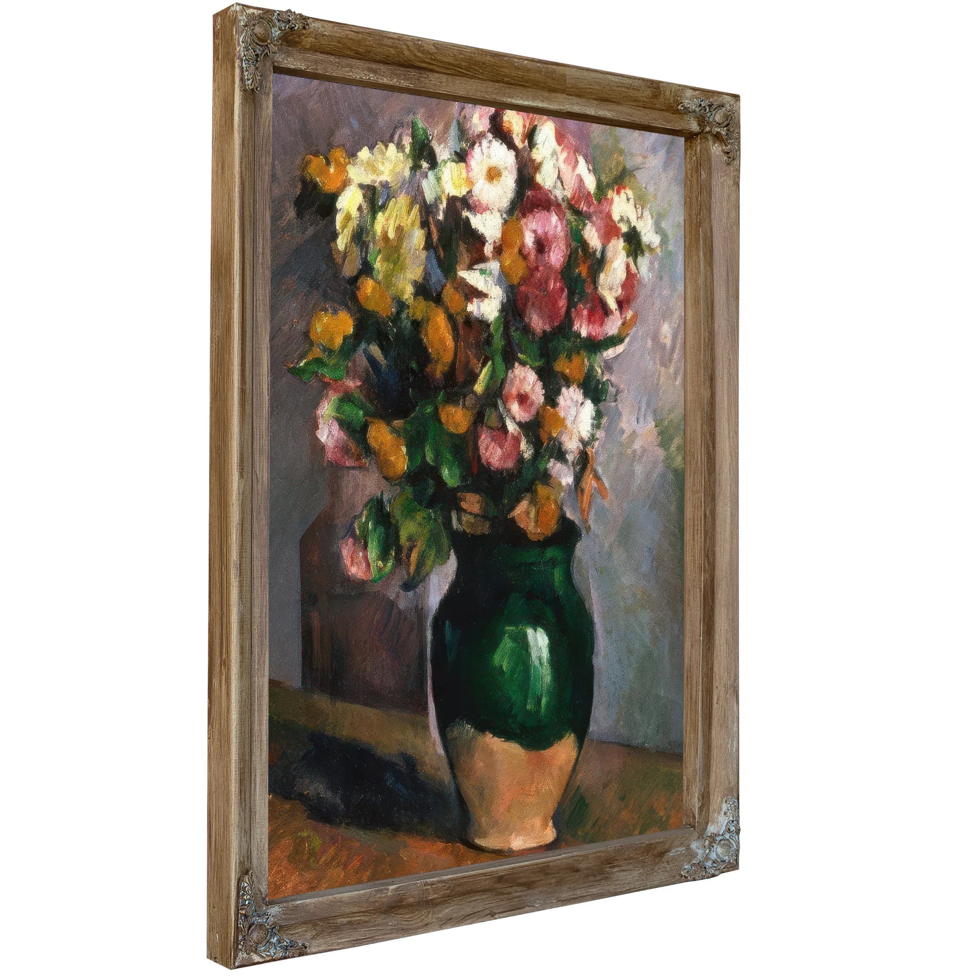 Still Life With Flowers In An Olive Jar By Paul Cezanne Fine Art Print