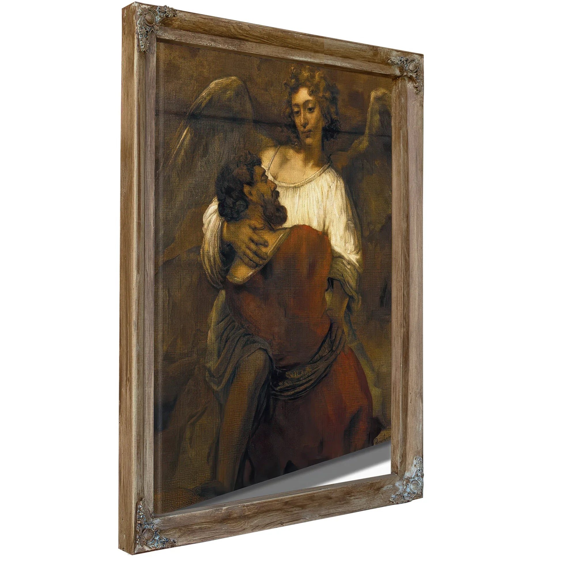 Jacob Wrestling With The Angel By Rembrandt Fine Art Print