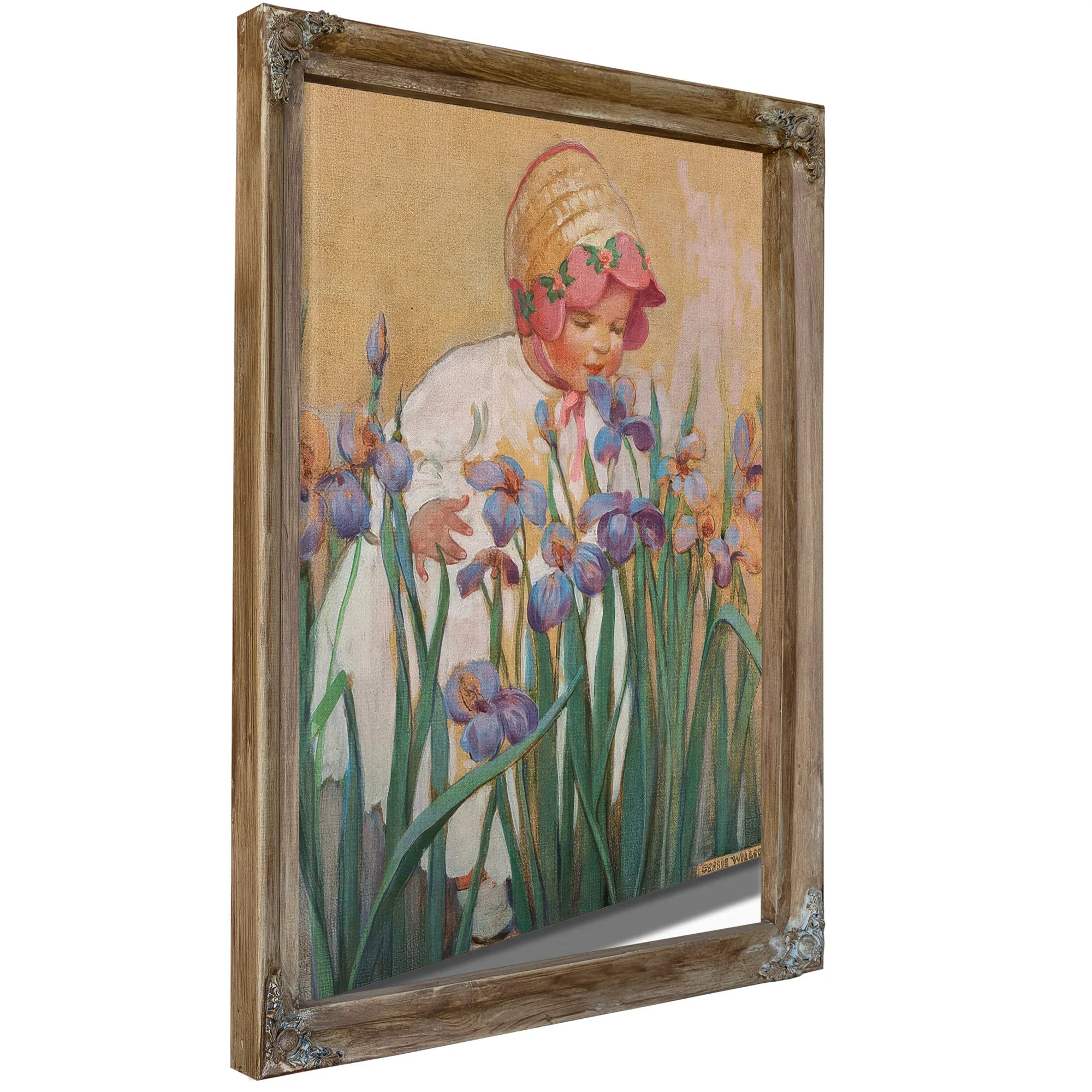 Little Girl With Irises Good Housekeeping Cover June 1930 By Jessie Willcox Smith Fine Art Print