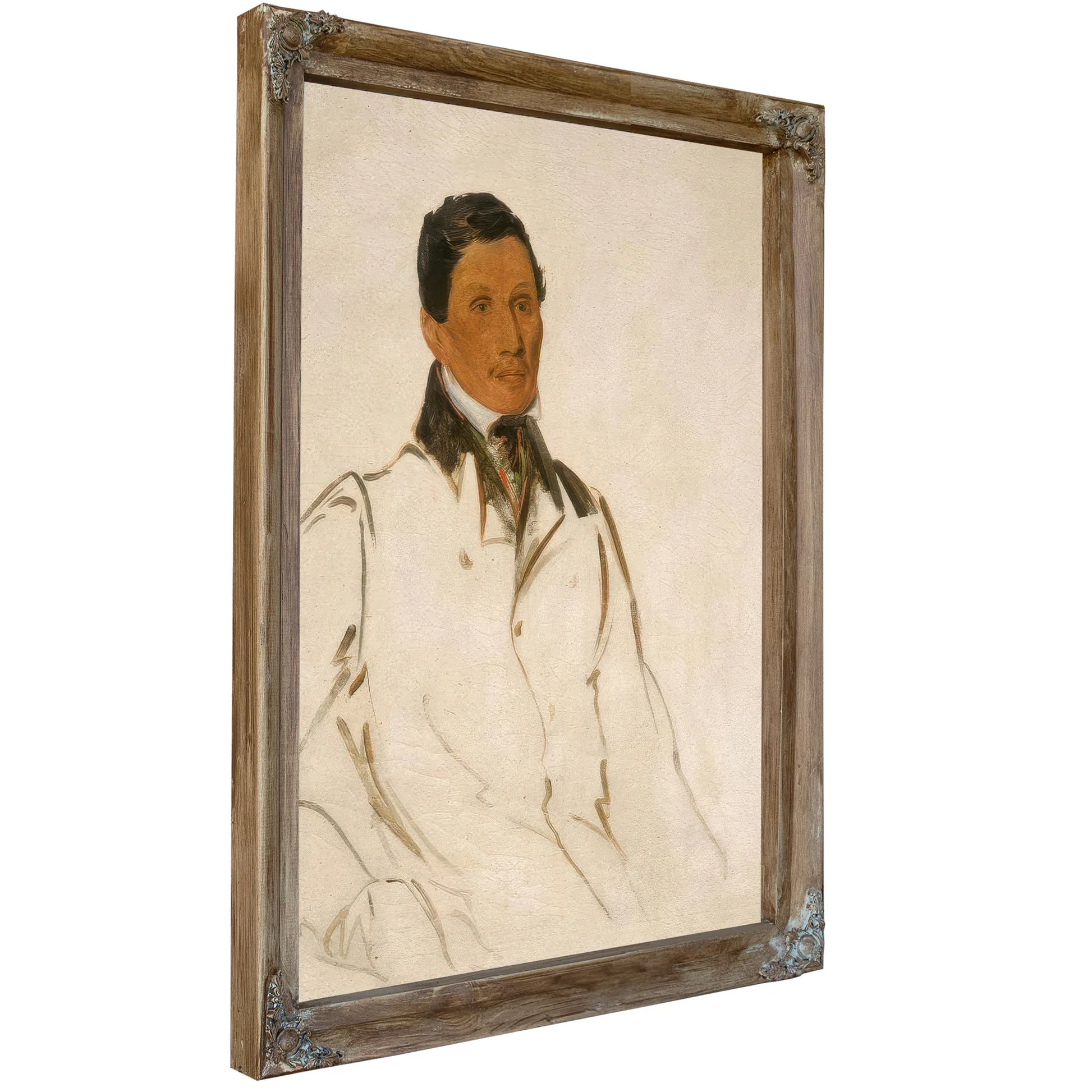 Waun Naw Con, The Dish (John W. Quinney), A Missionary Preacher By George Catlin Fine Art Print