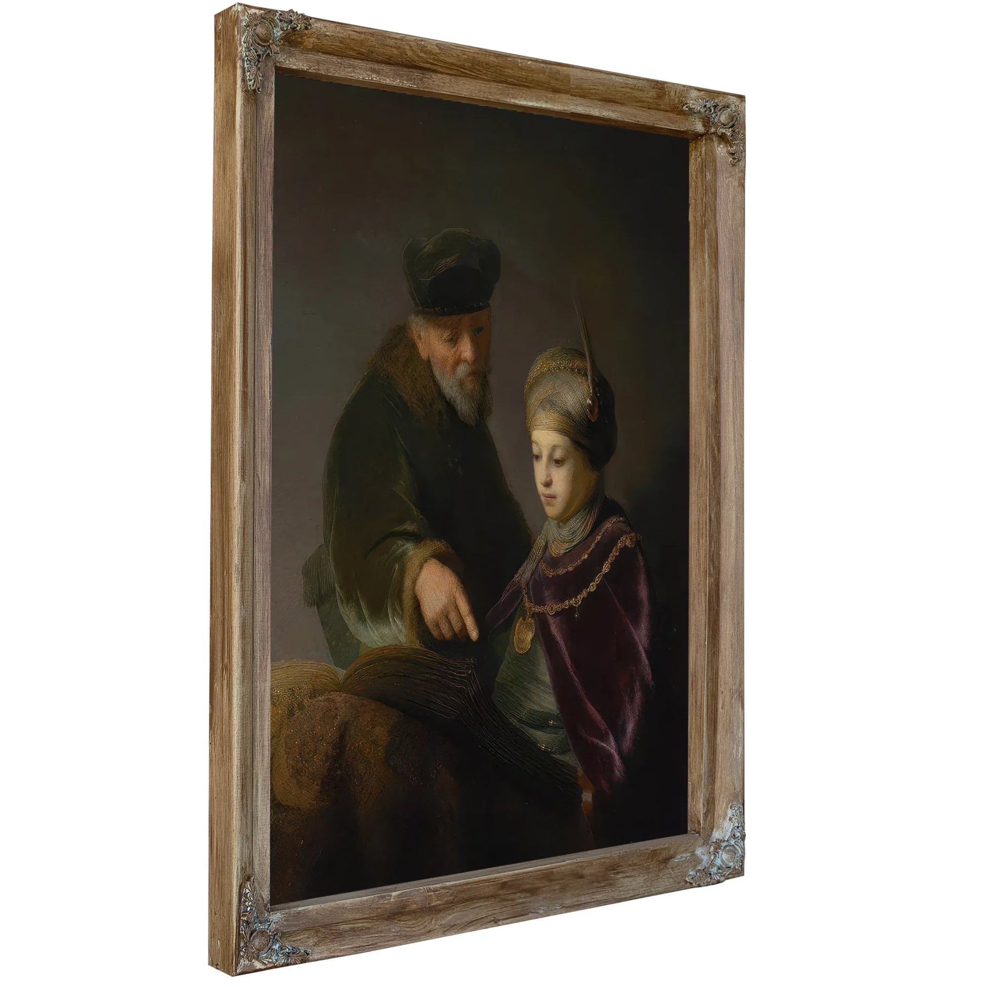 A Young Scholar And His Tutor By Rembrandt Fine Art Print
