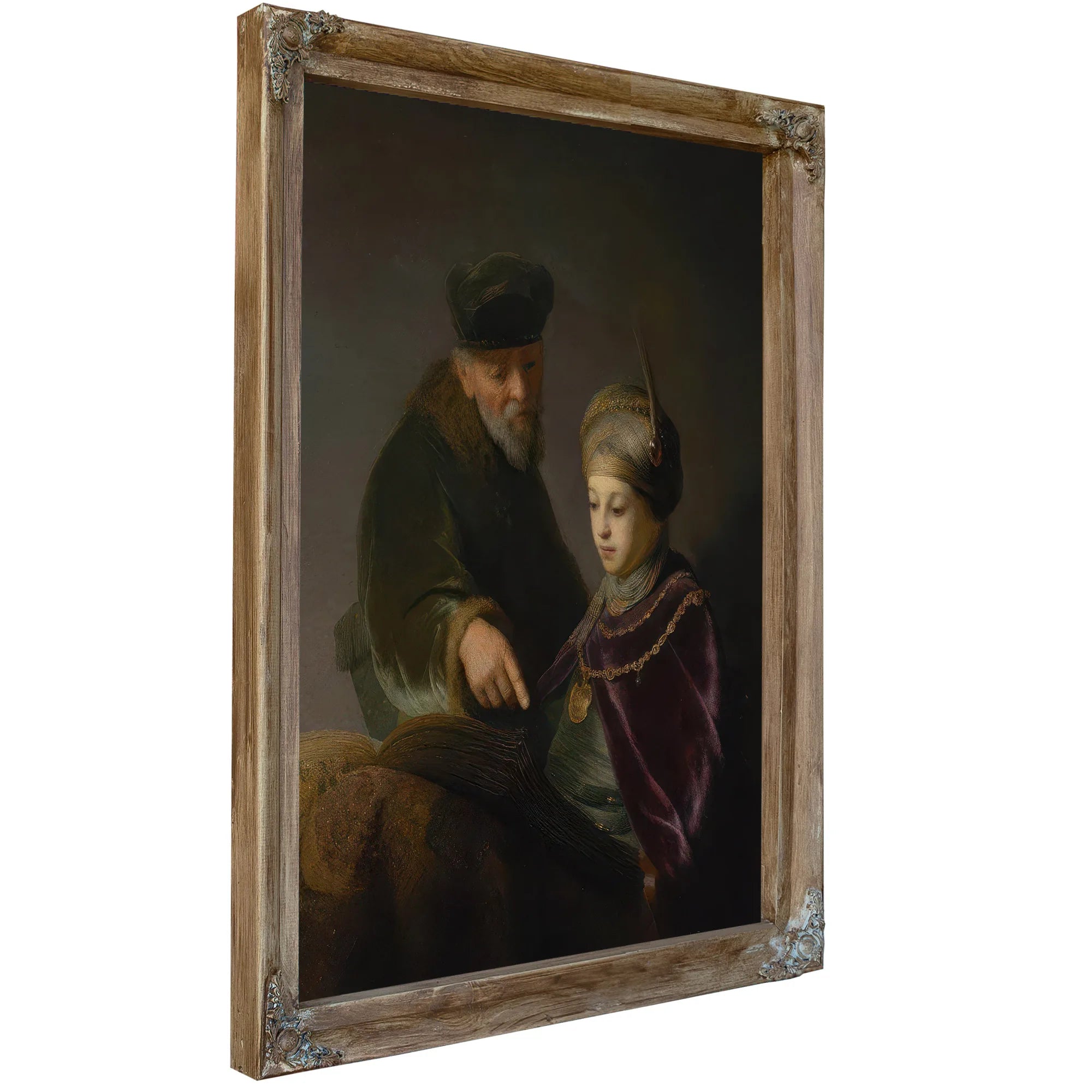 A Young Scholar And His Tutor By Rembrandt Fine Art Print