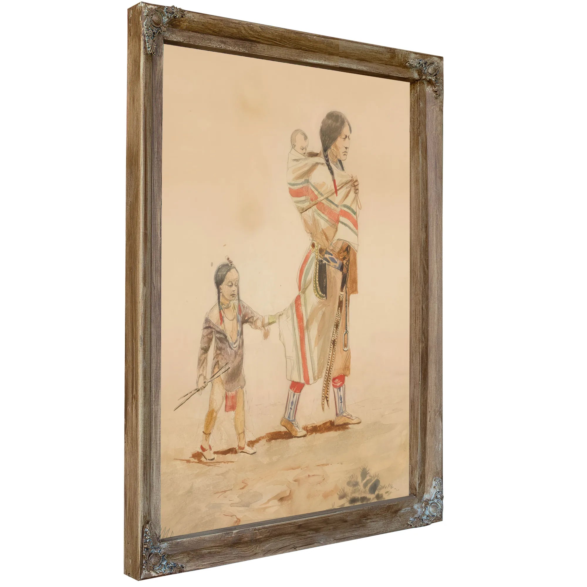 Indian Mother By Charles Marion Russell Fine Art Print