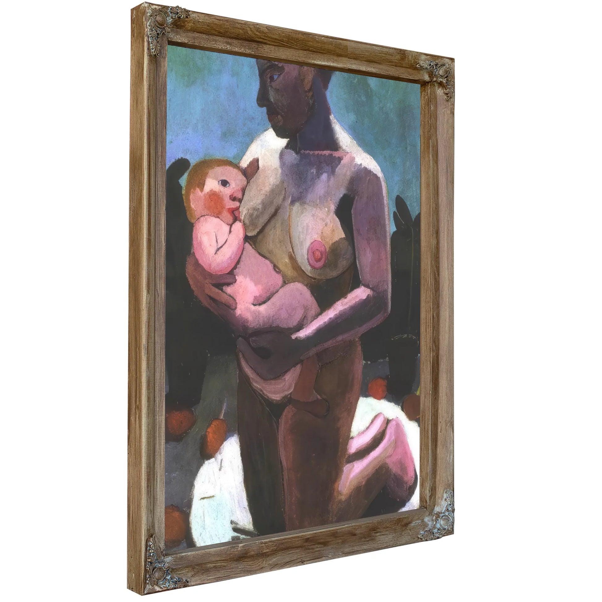 Kneeling Breast Feeding Mother By Paula Modersohn Becker Fine Art Print