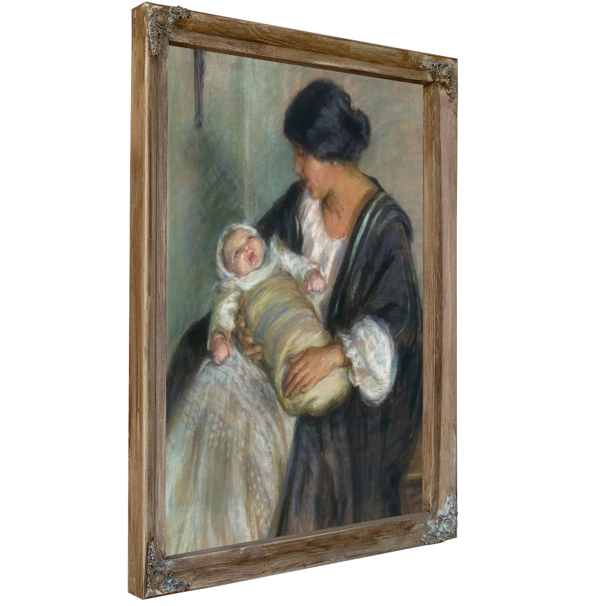 Mother And Crying Baby By Alice Pike Barney Fine Art Print