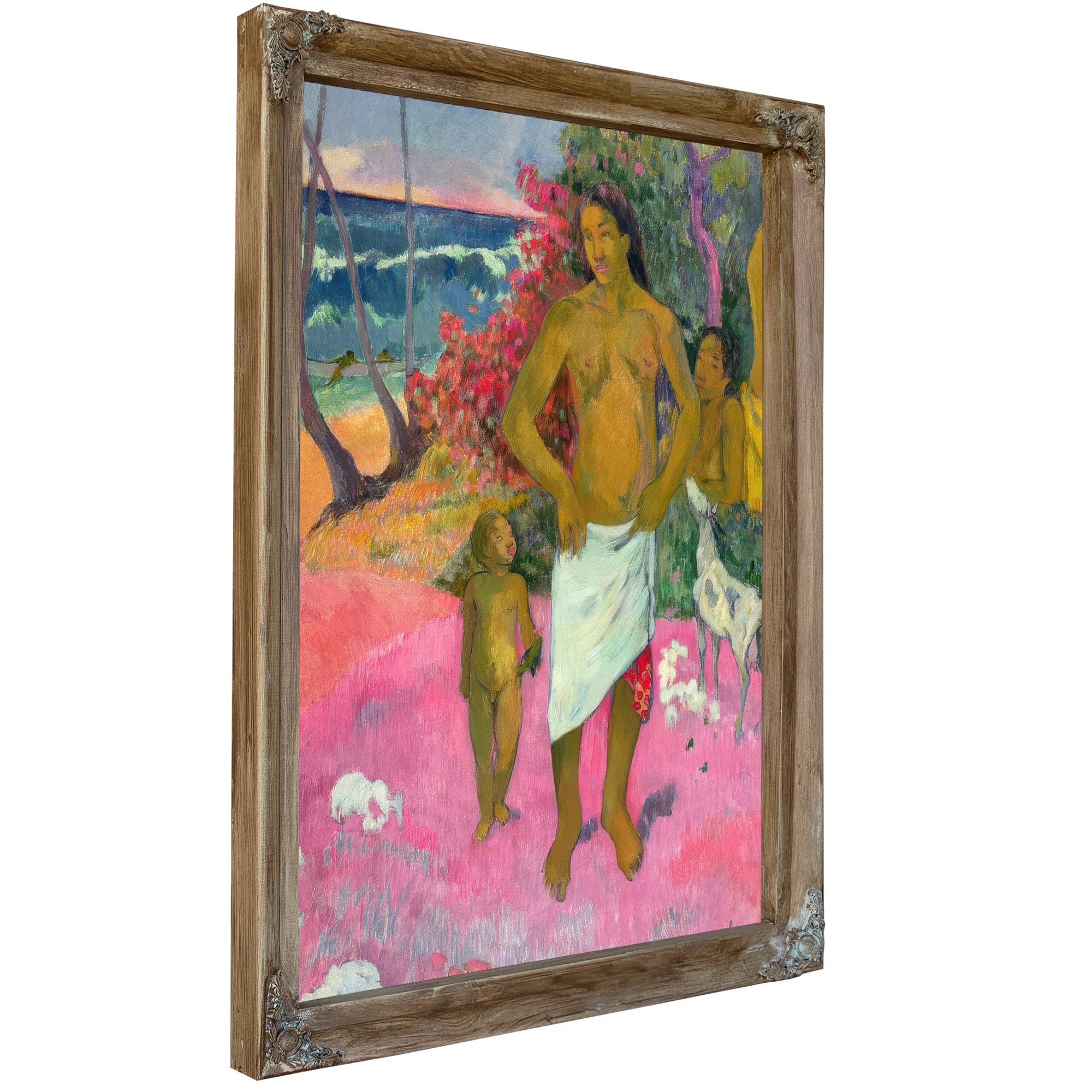 A Walk By The Sea By Eugene Henri Paul Gauguin Fine Art Print