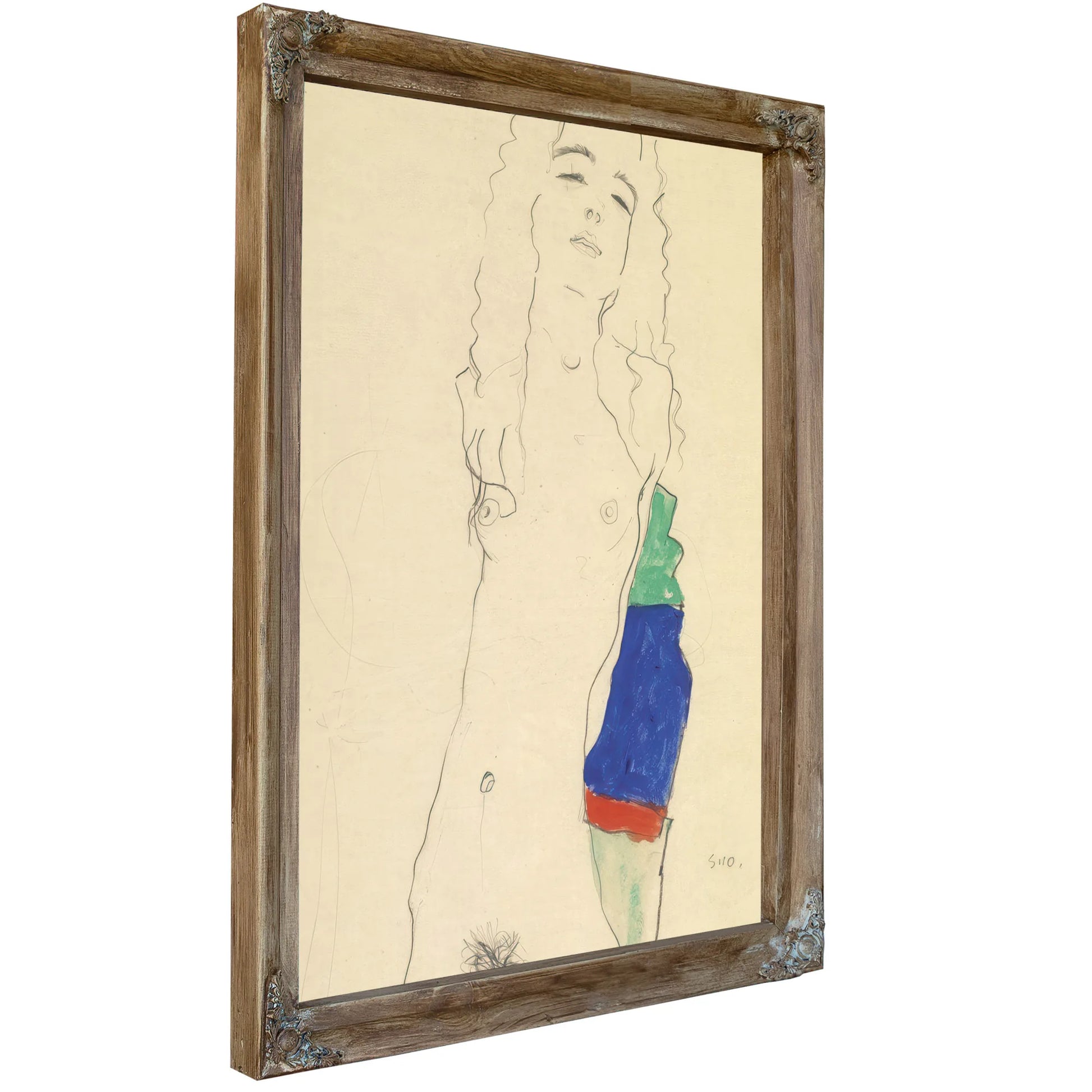 Standing Female Nude By Egon Schiele Fine Art Print