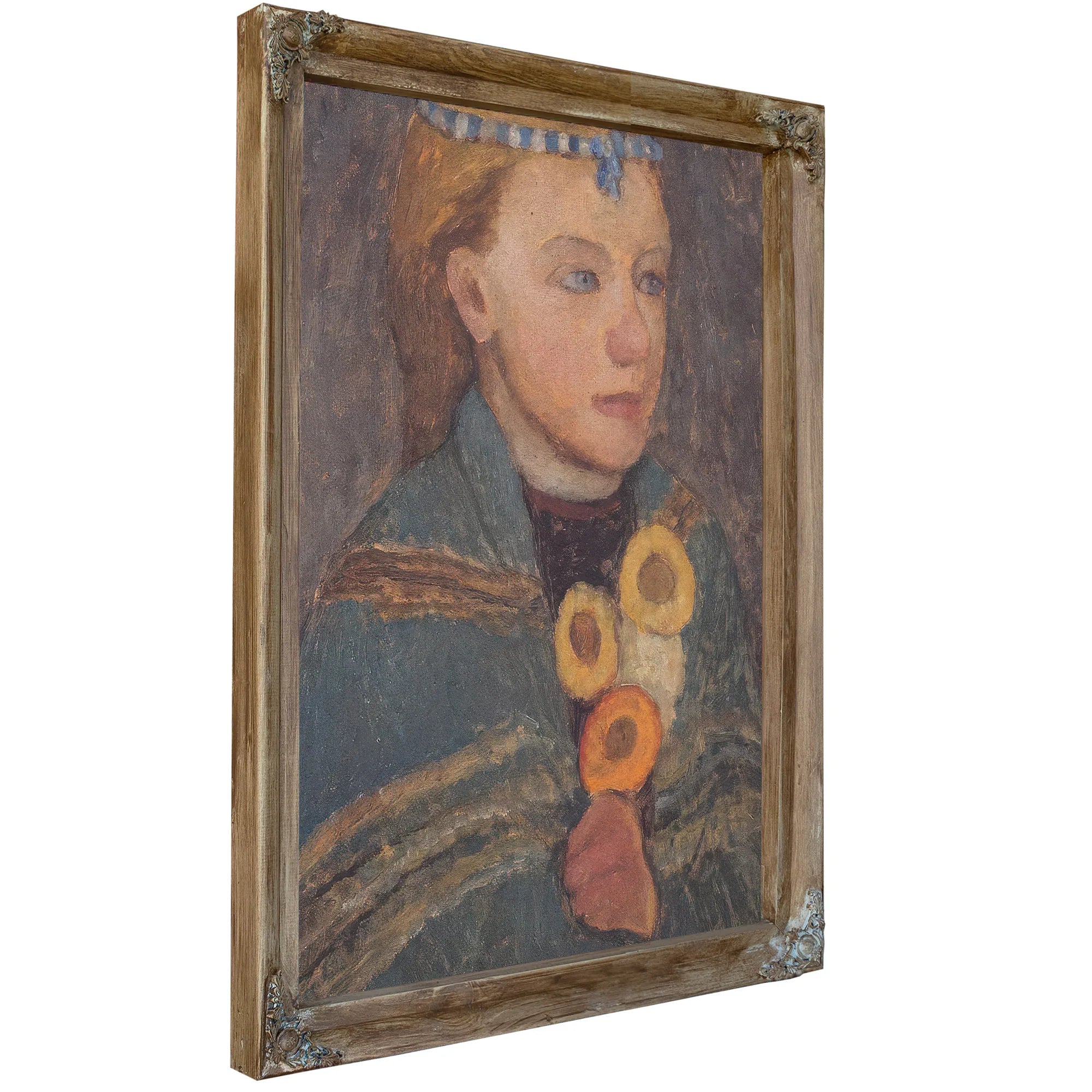 Girl With Blue And White Chain In Her Hair By Paula Modersohn Becker Fine Art Print