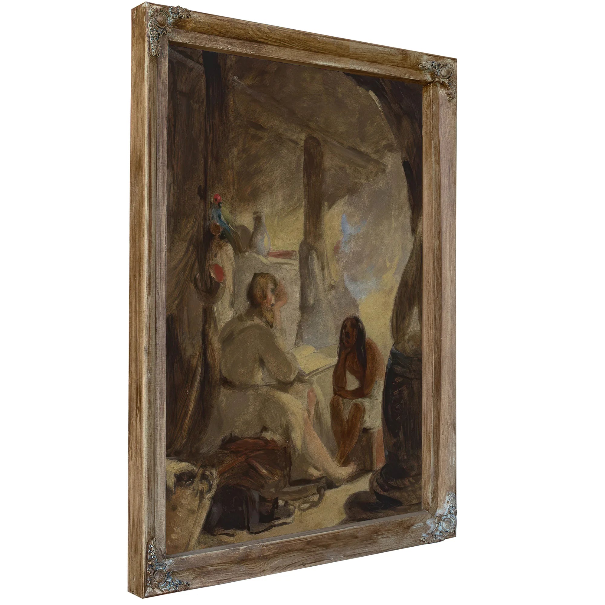 Robinson Crusoe And Friday In The Cave By Thomas Sully Fine Art Print