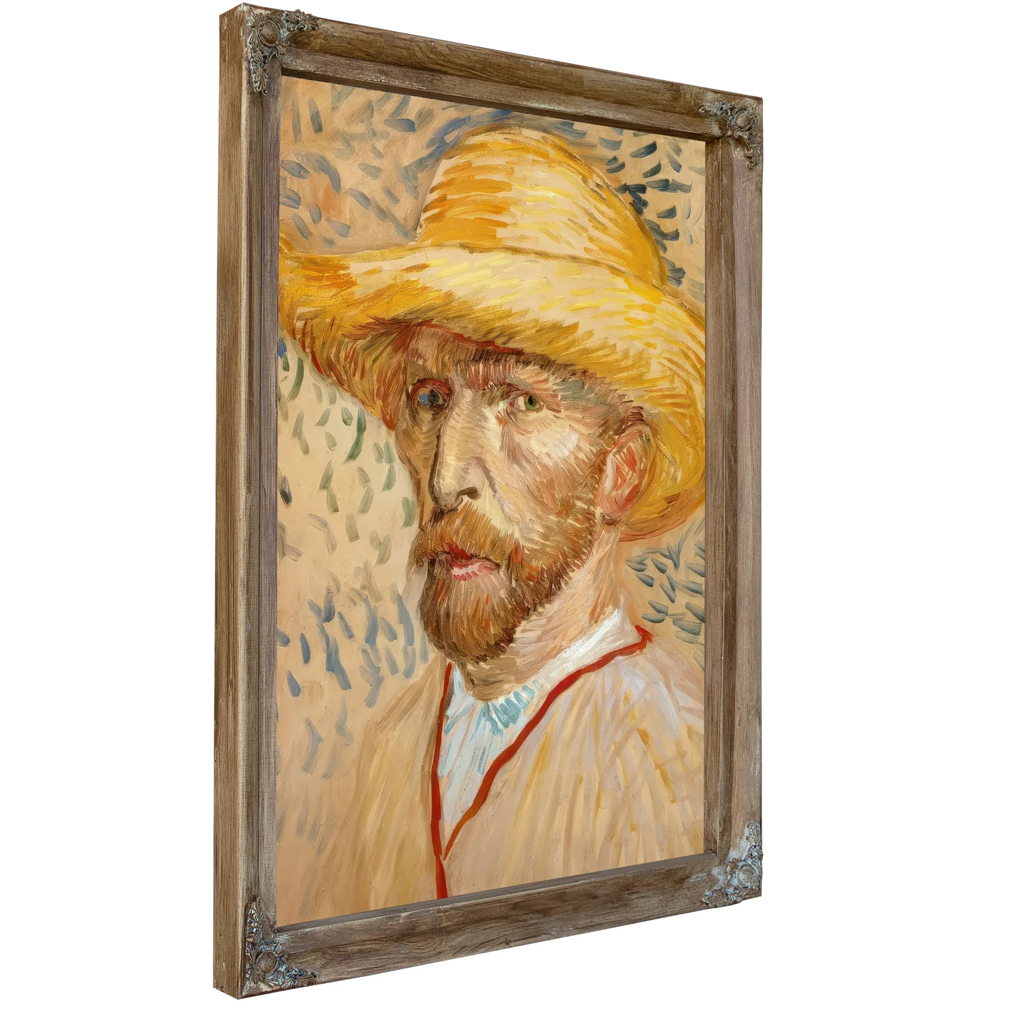 Self Portrait With Straw Hat By Vincent Van Gogh Fine Art Print